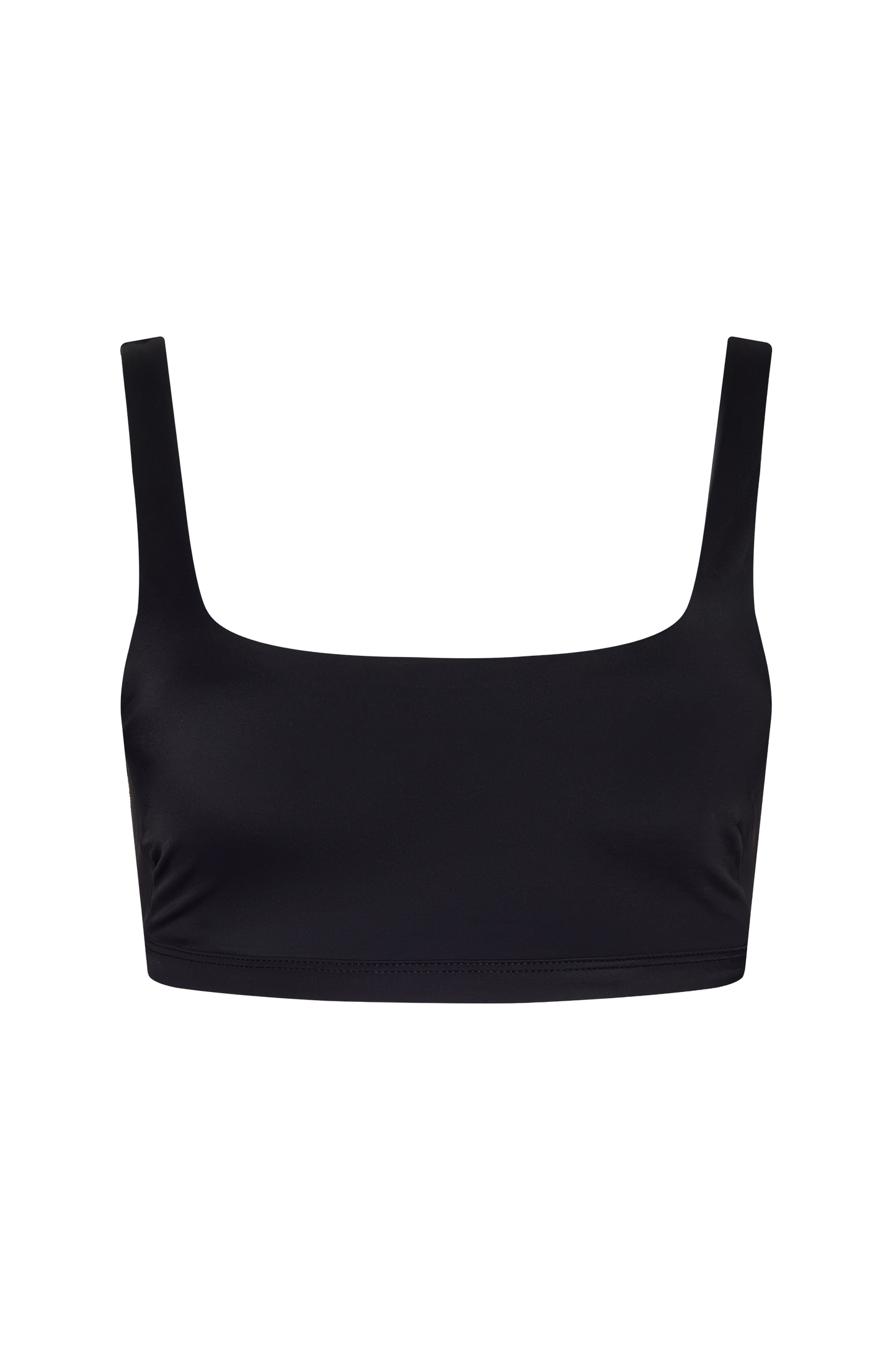 Square Neck Bikini Top | Smooth Black