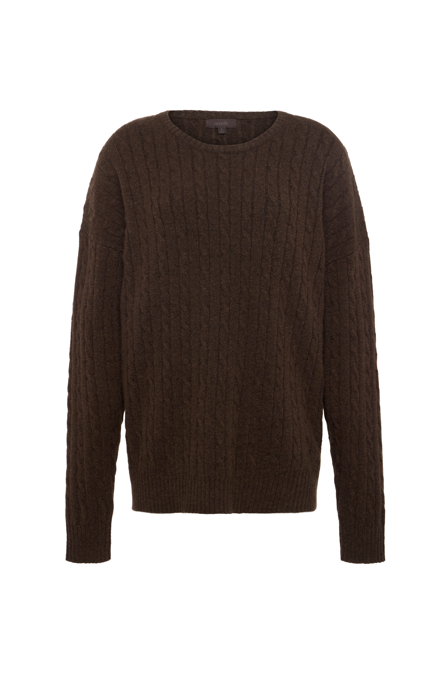Cozy Knit Cable Crewneck Sweater | Heather Espresso