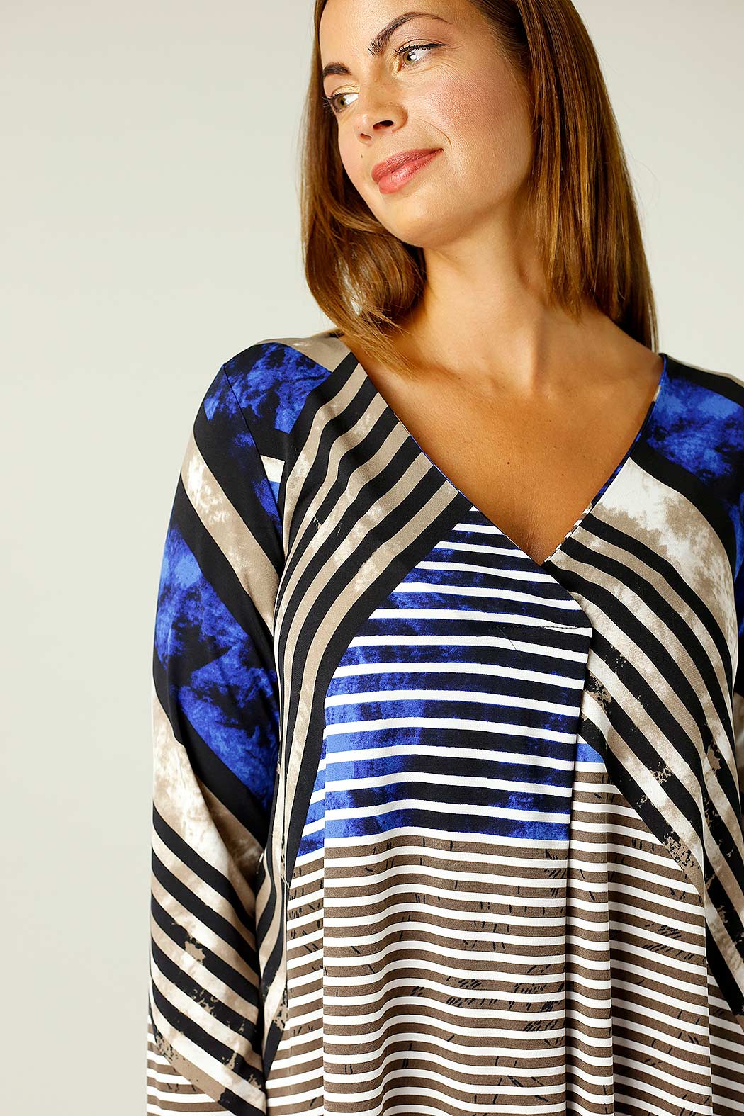Blue Brown Jersey Codi Top - SALE