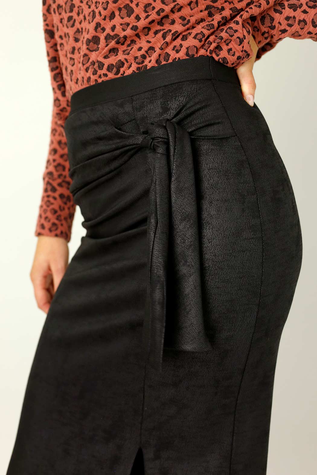 Black Leatherette Harlow Skirt