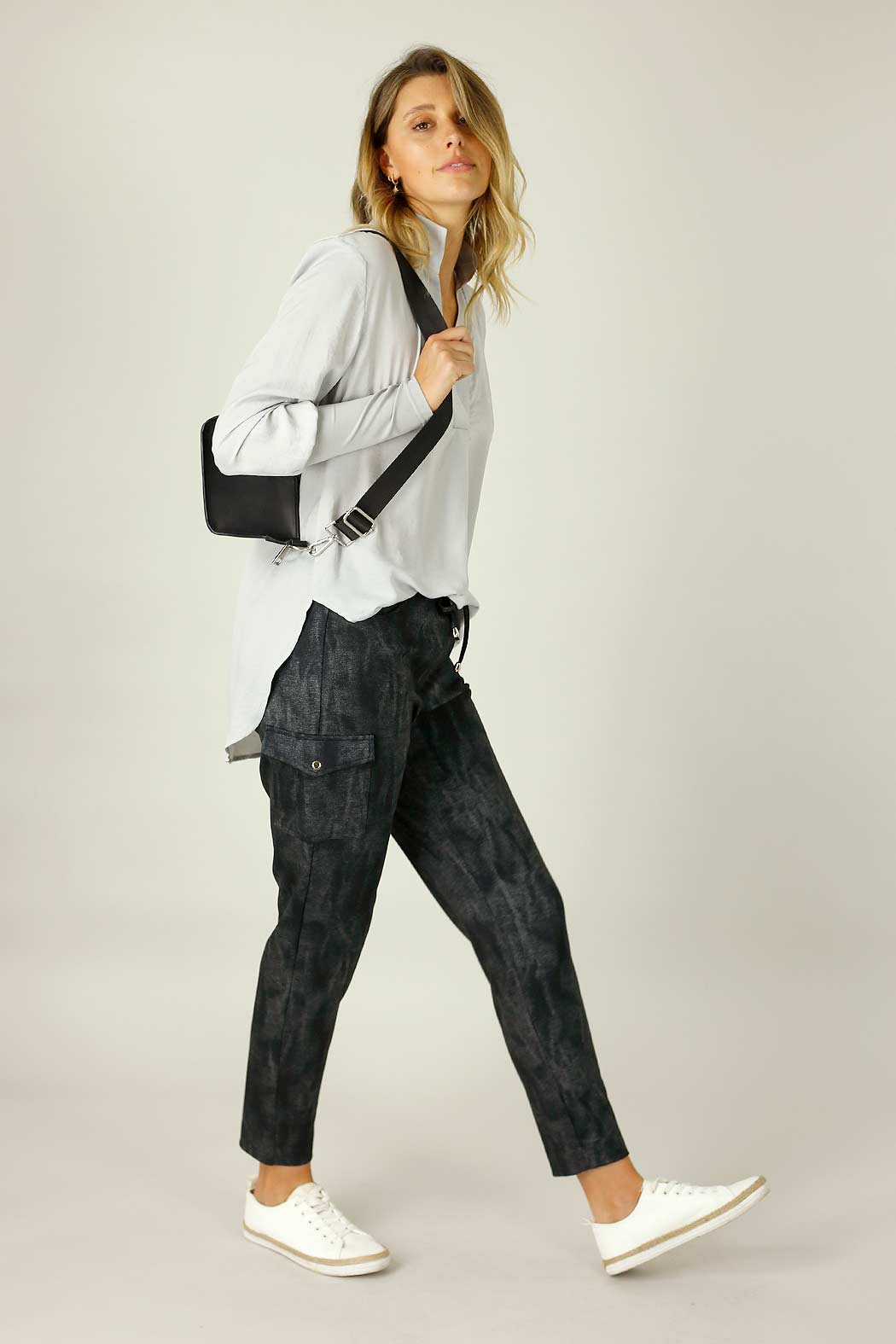 Black Denim Ponte Cargo Jogger - SALE