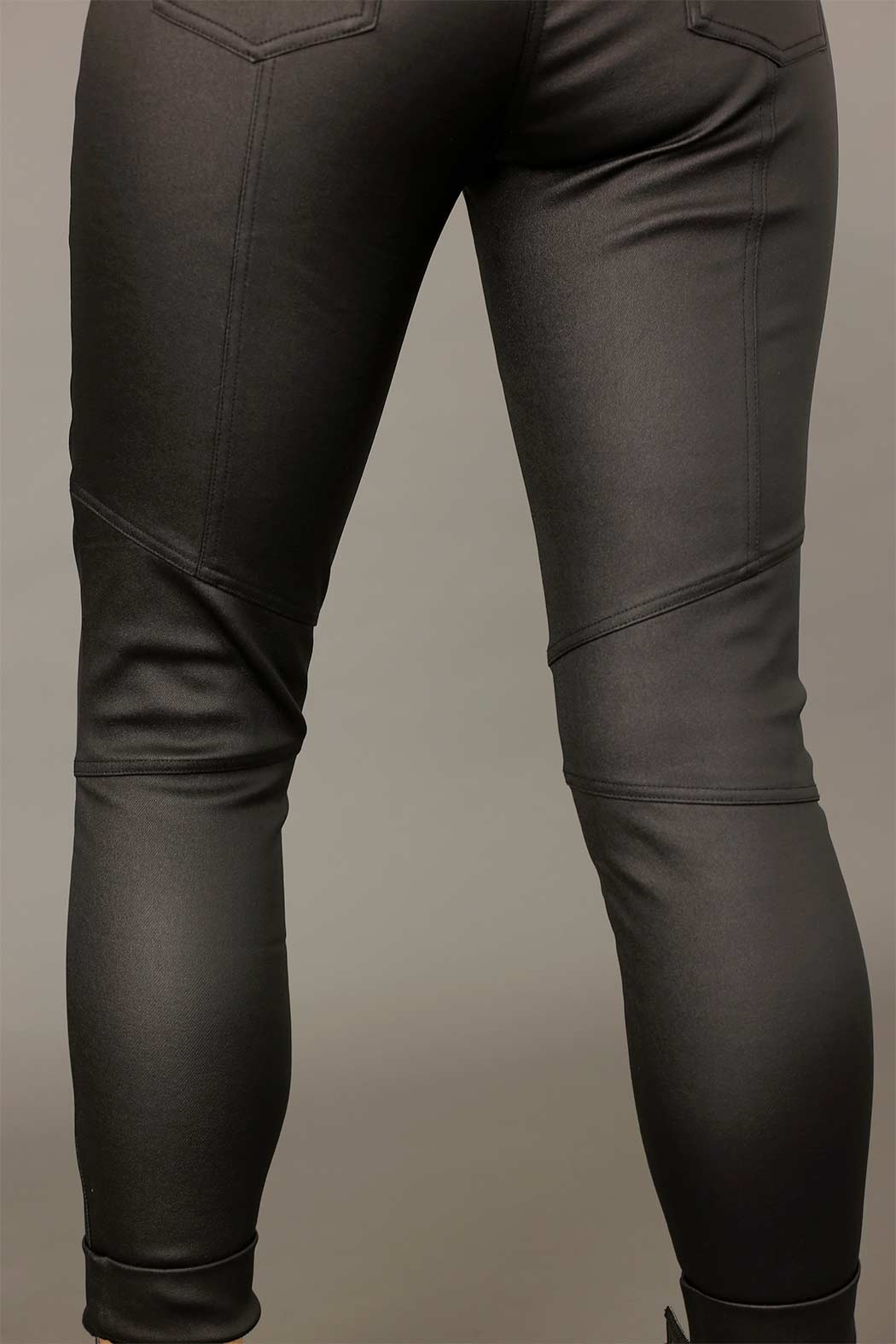 Black Waxed Biker Jean