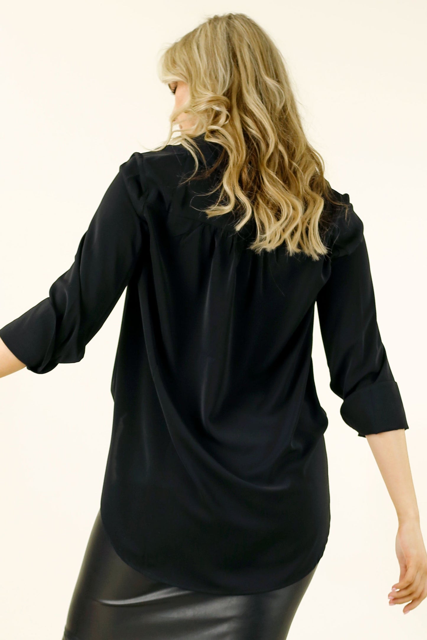 Black Soft Touch Drape Blouse - SALE