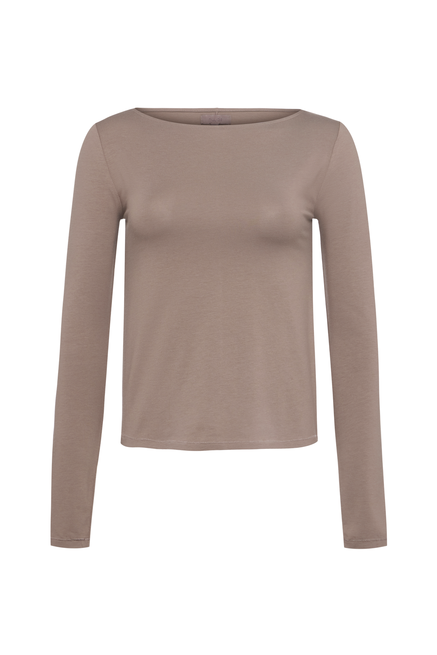 Slinky Jersey Boat Neck Long Sleeve Shirt | Cocoa