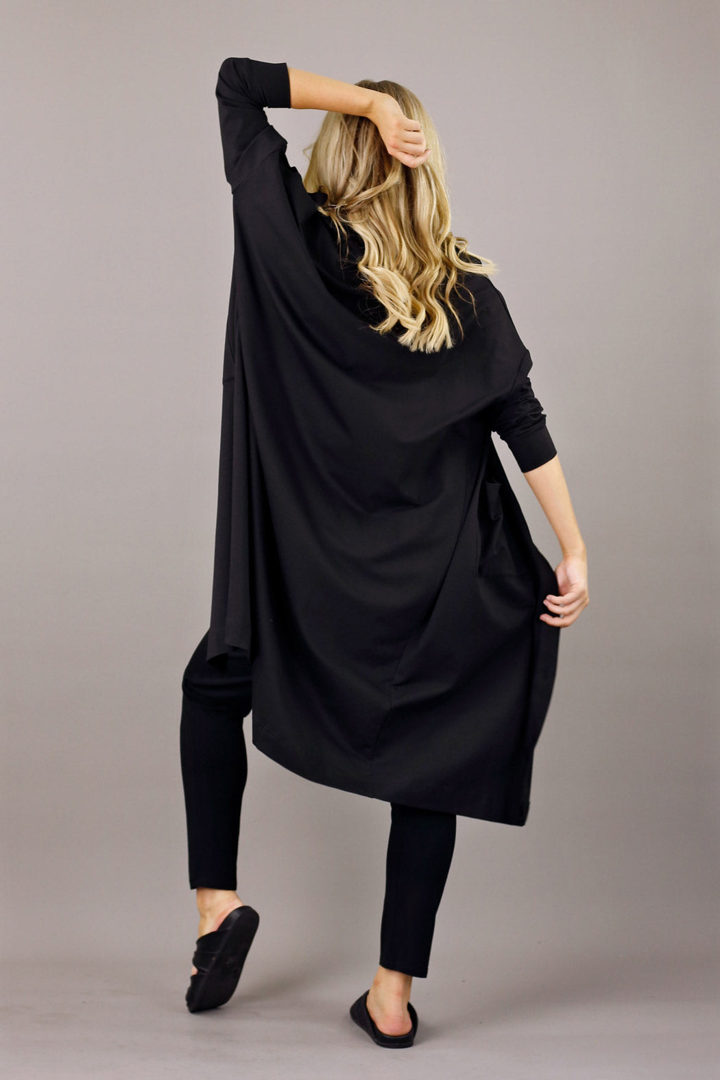 Black Nano Cotton Maxi Cardigan - SALE