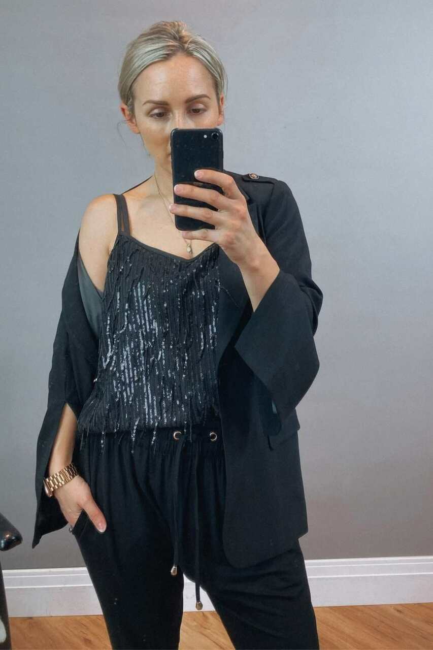 Black Allure Sequin Cami