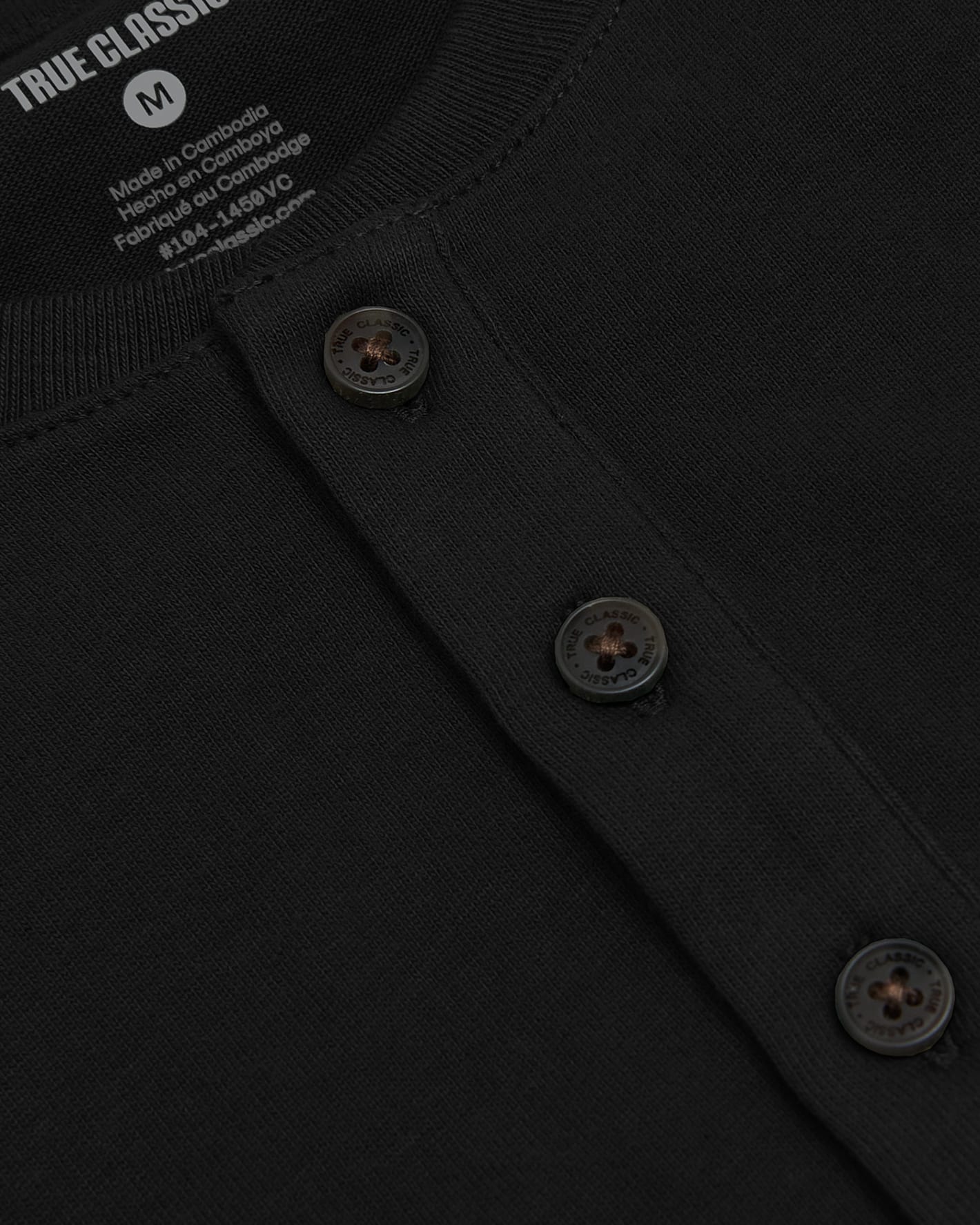 All Black Heavyweight Curved Hem Henley 3-Pack