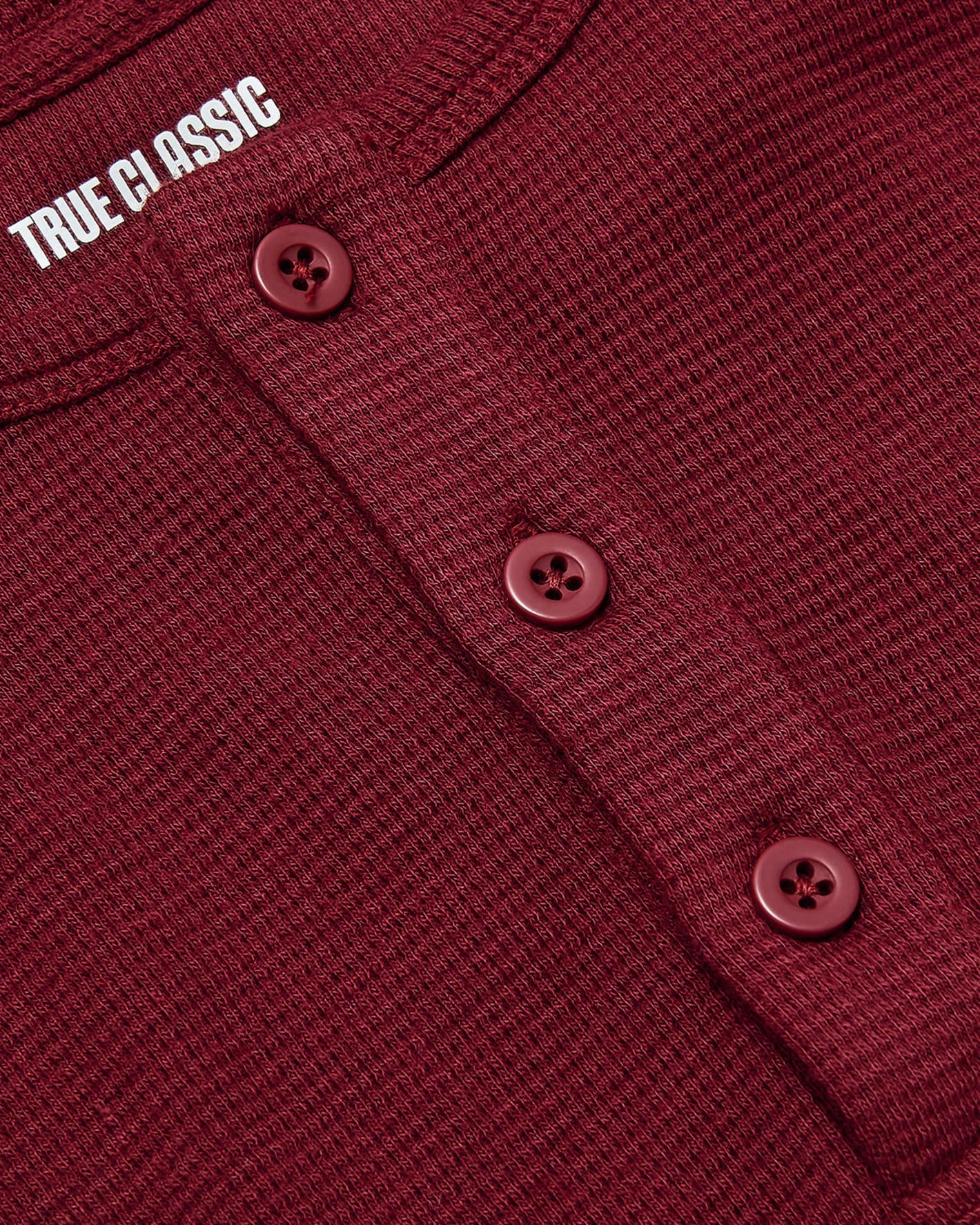Dark Maroon Waffle Long Sleeve Henley