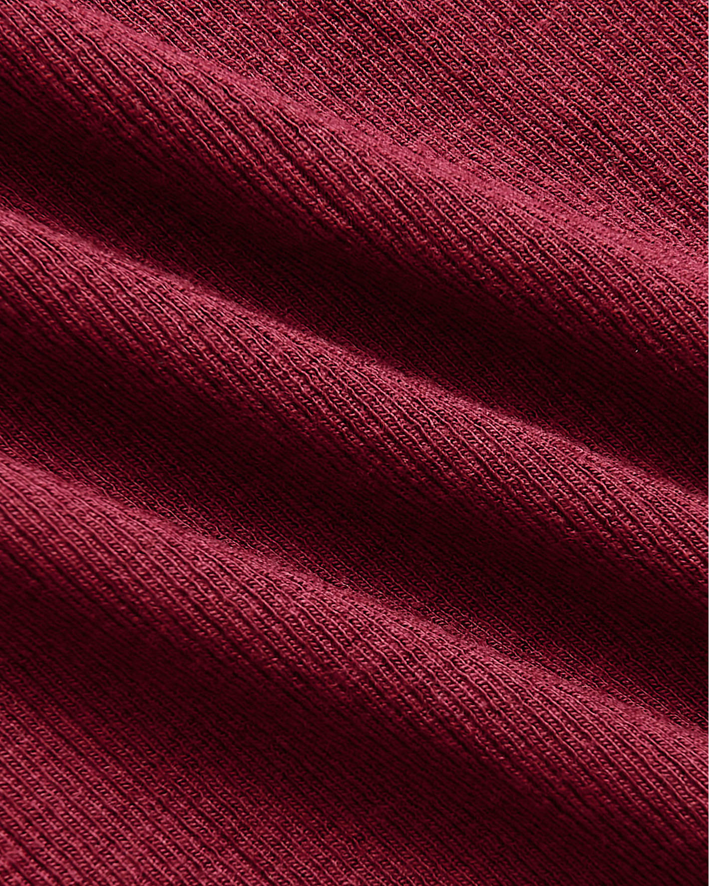 Womens Dark Maroon Ribbed Long Sleeve Scoop Neck Tee