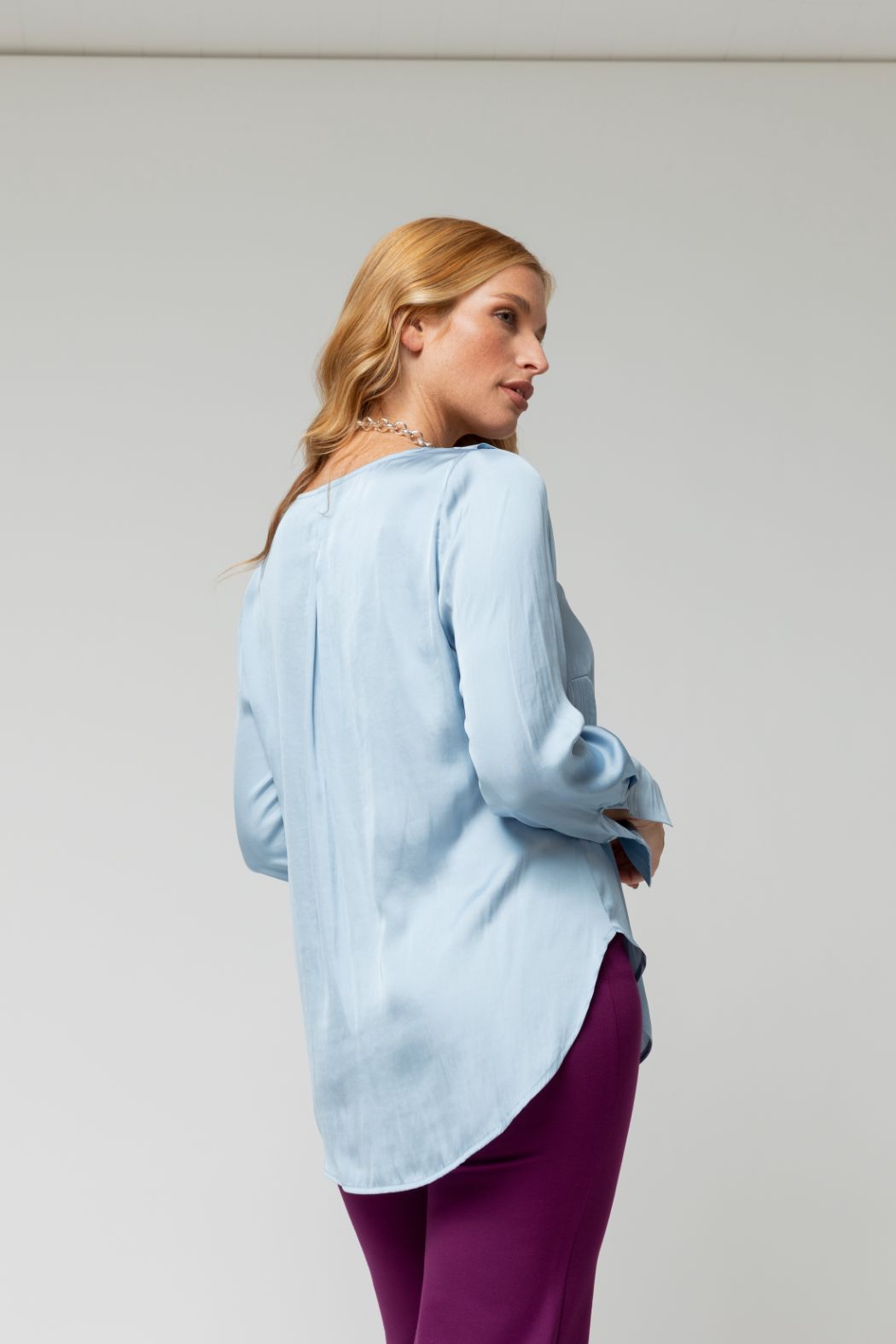 Blue Cascade Frill Shirt - Sale