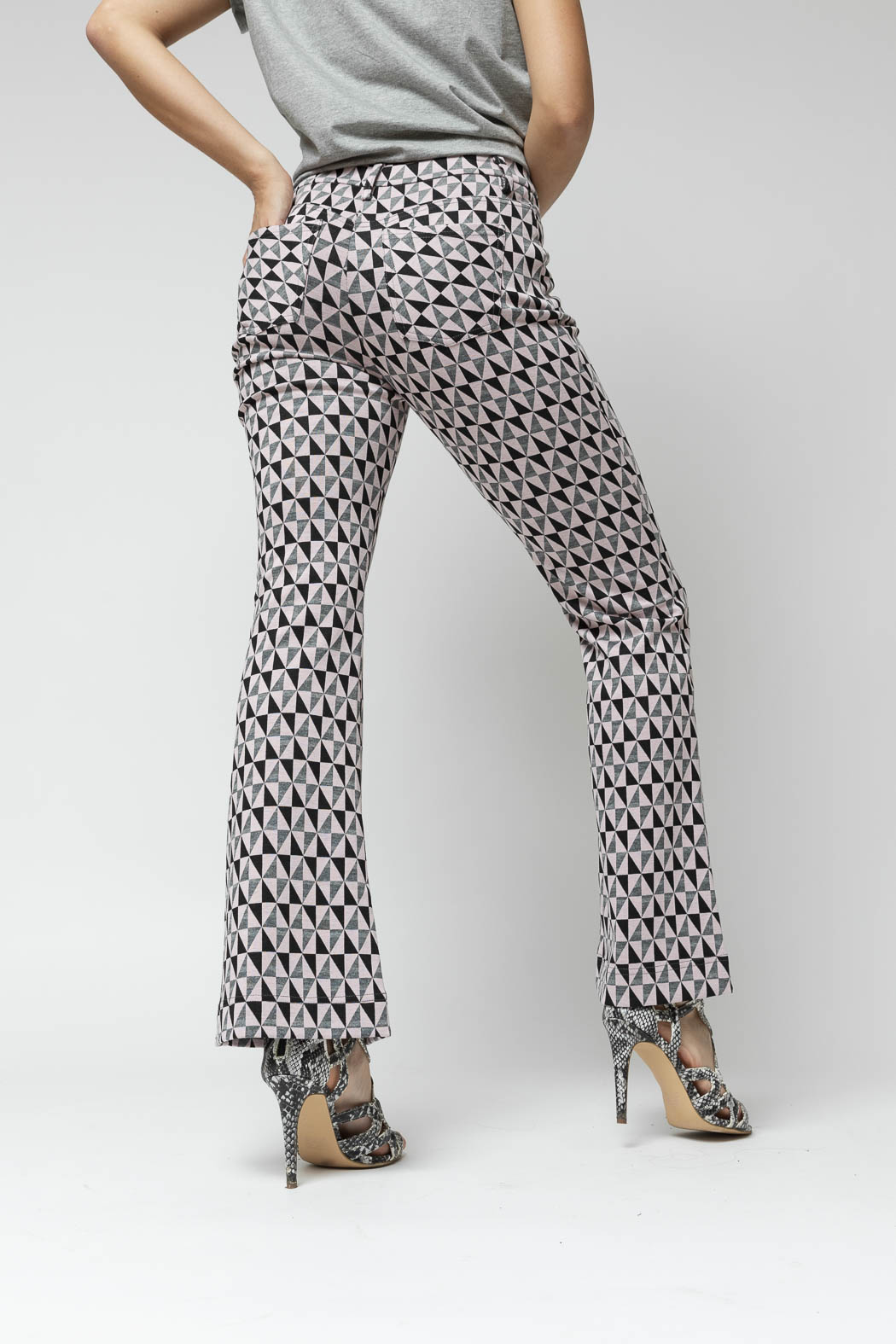 Black Pink Ponte Flare Pant - Final Sale