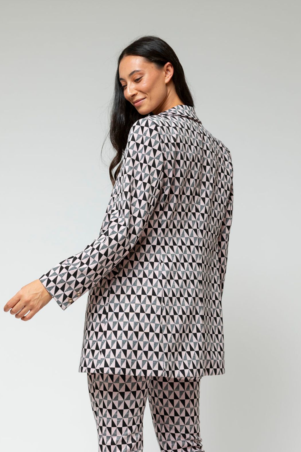 Black Pink Classic Double Breasted Blazer - Sale