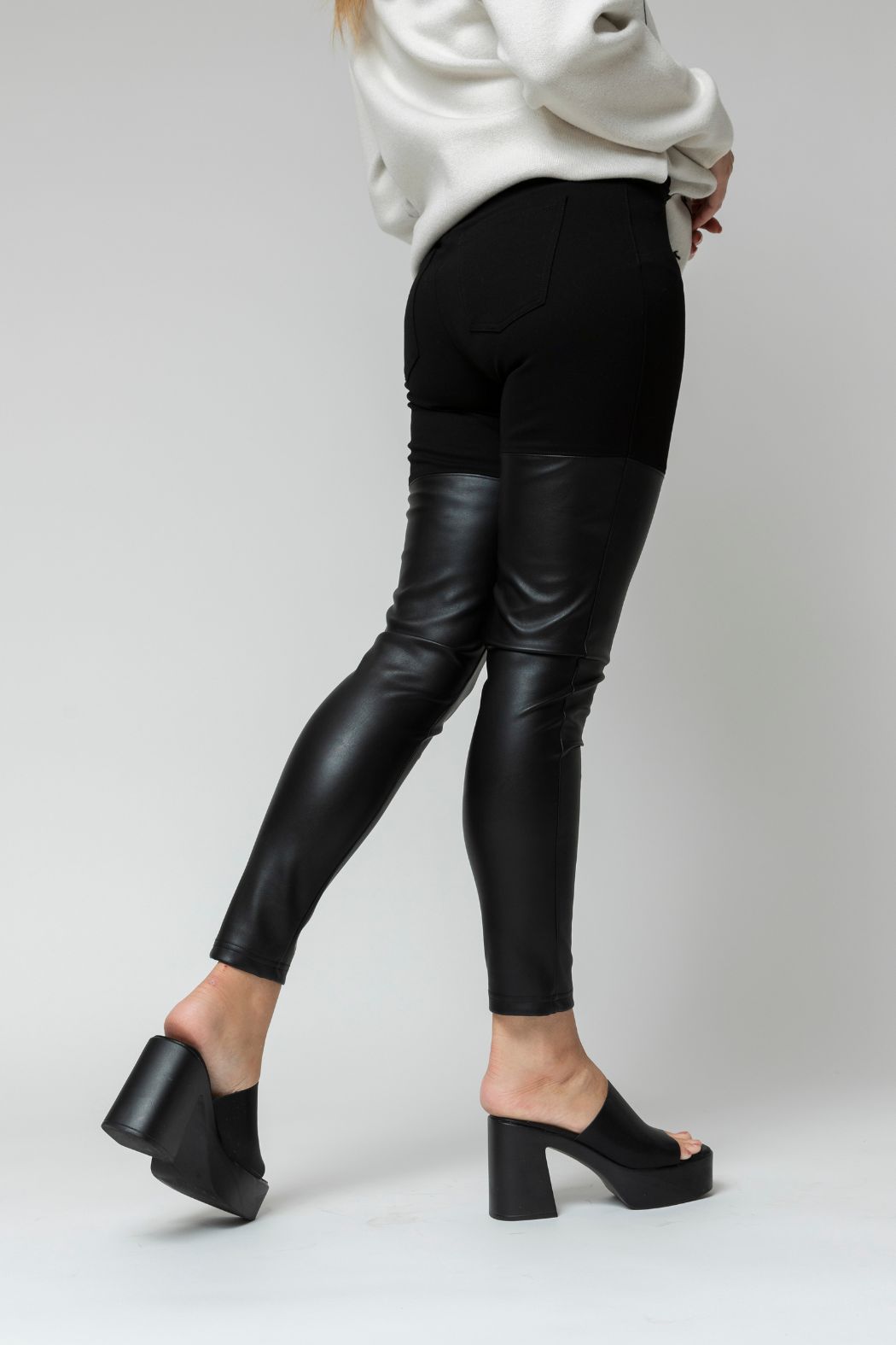 Black Ultra Spliced Ponte Pant - Final Sale