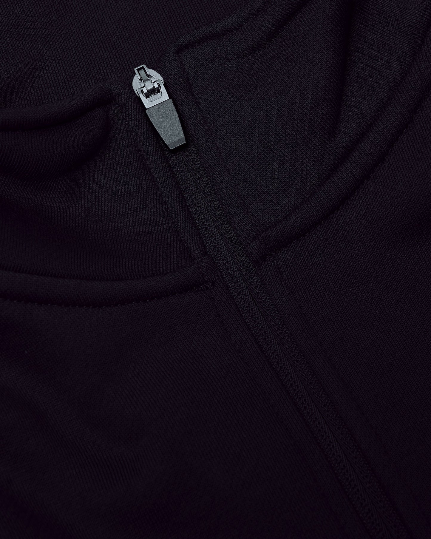 Black Quarter Zip Fleece Sweatshirt