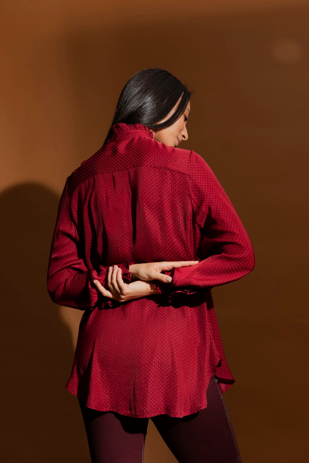 Burgundy Roma Dobby Blouse- Sale