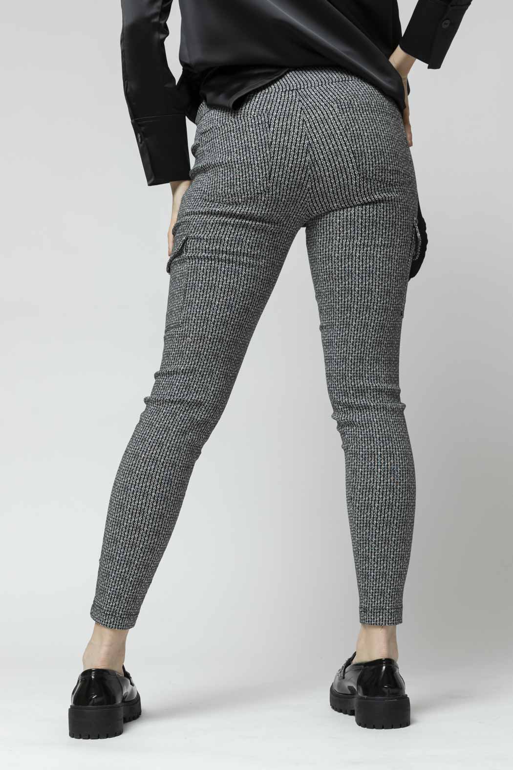 Black White Bengaline Slim Pant