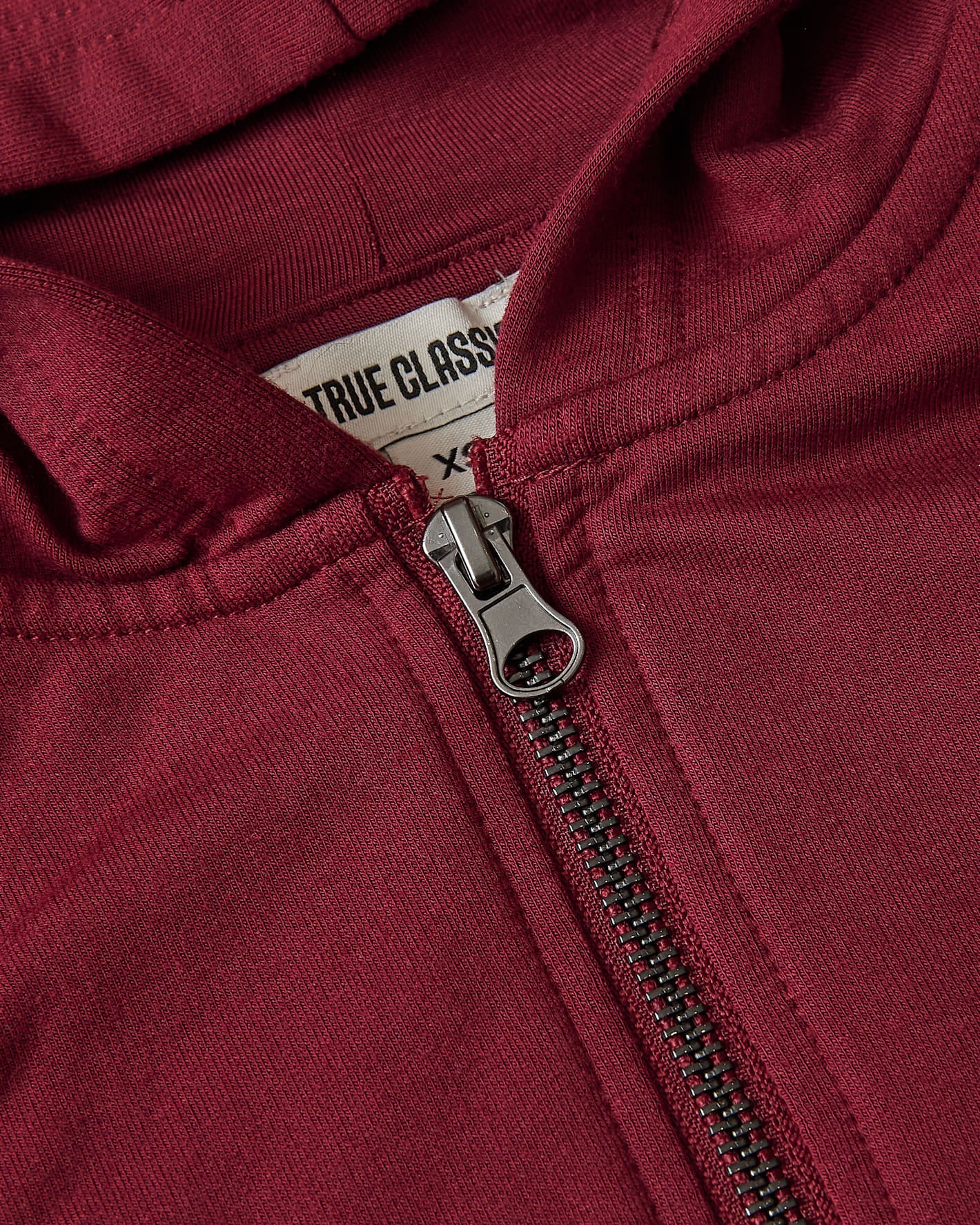Girls Dark Maroon Cropped Zip Hoodie