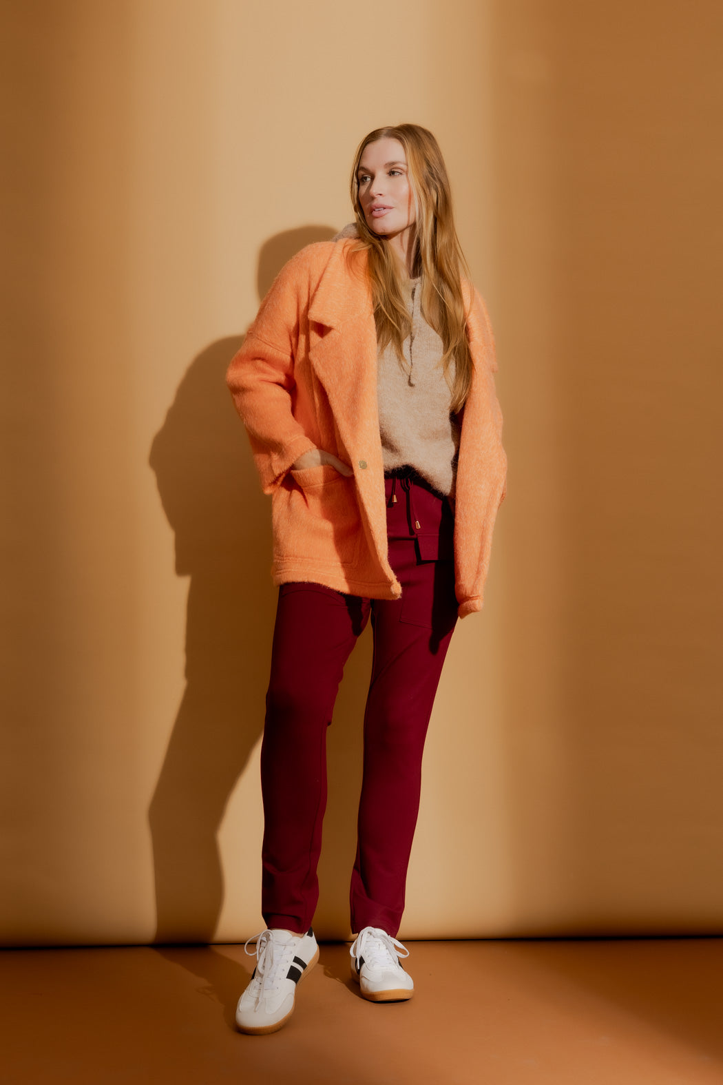 Burgundy Premium Ponte Cargo Jogger Pant