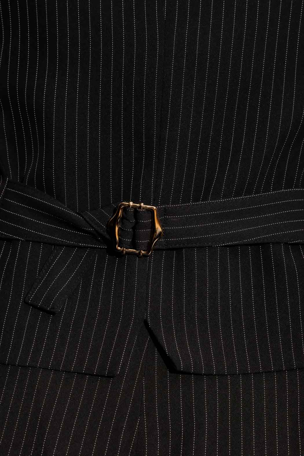 Black Pinstripe Tailored Vest Black Pinstripe