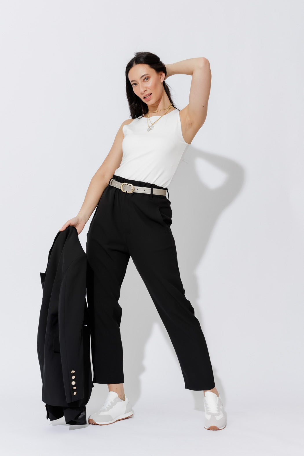 Black Euro Paperbag Pant