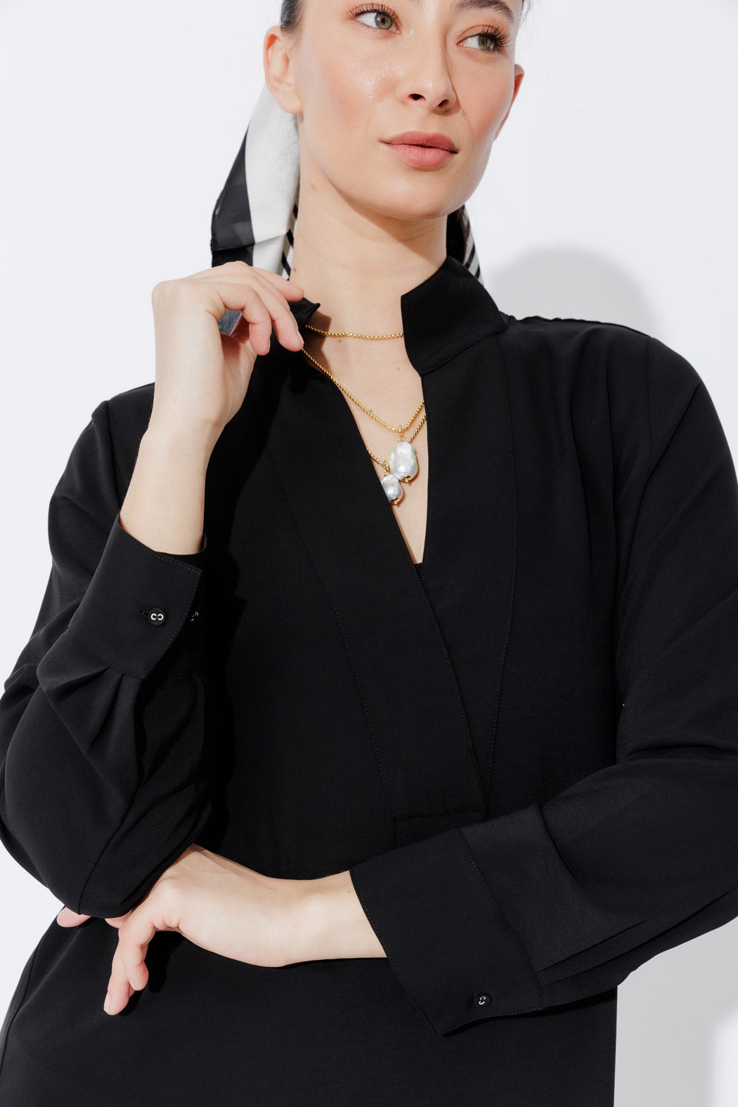 Black Luxury Longline Milan Blogger Shirt