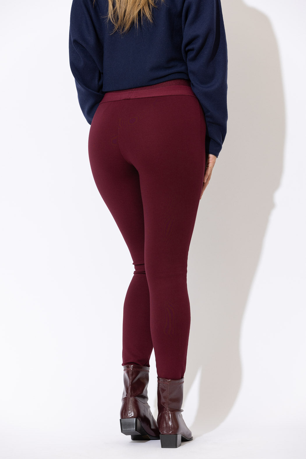 Burgundy Ponte Waist Shaper Miracle Pant