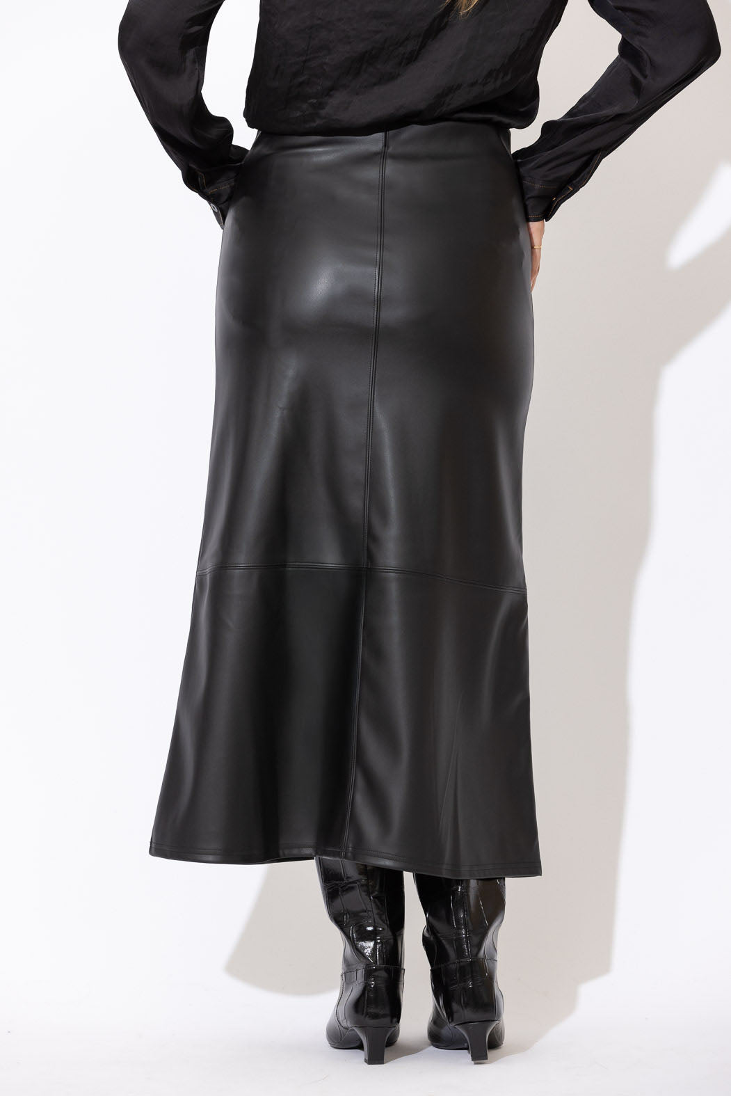 Black Faux Leather Skirt