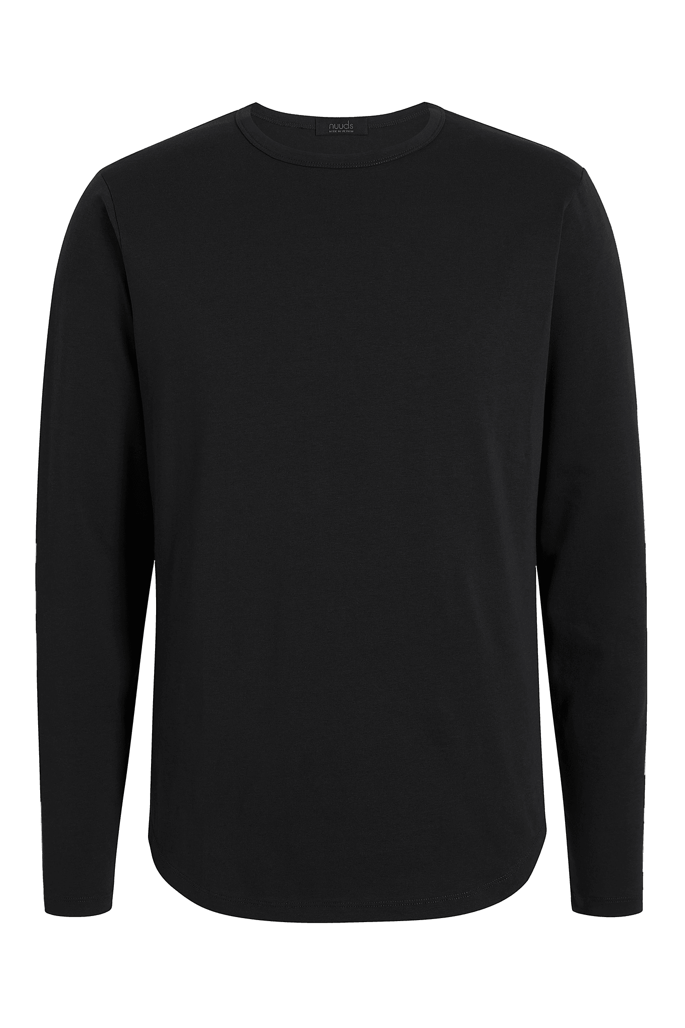 Long Sleeve Curved Hem T-Shirt | Black