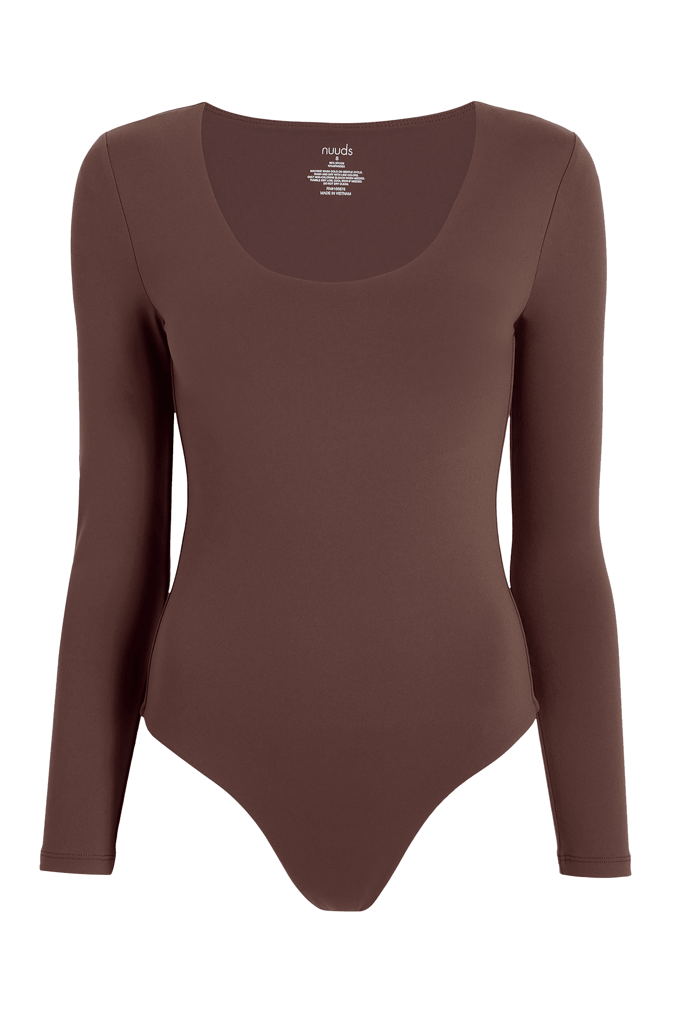 Long Sleeve Scoop Neck Bodysuit | Coffee