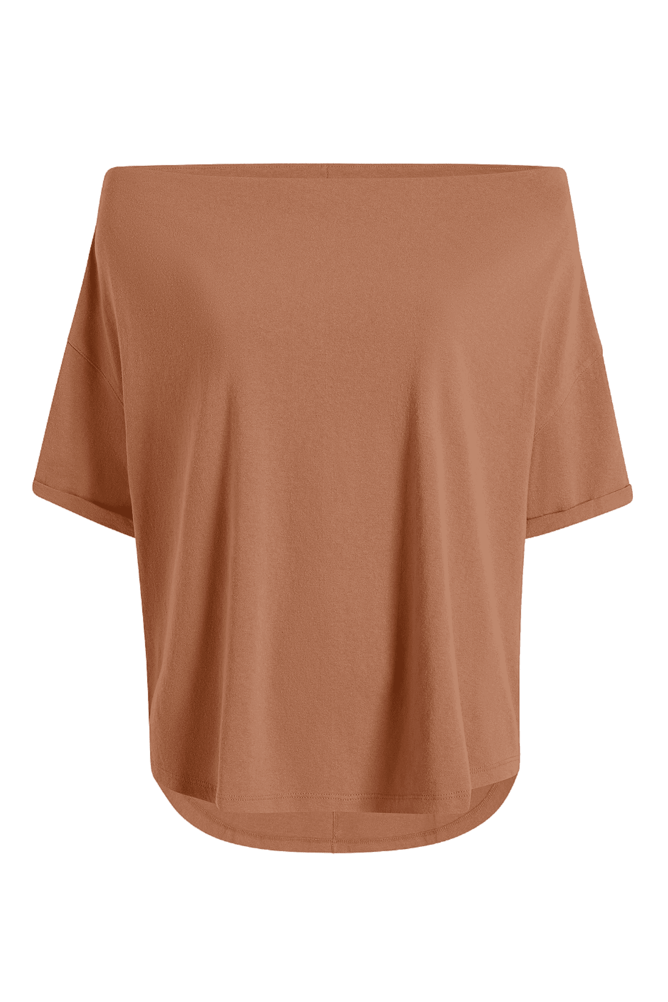 Vintage Cotton Off The Shoulder T-Shirt | Clay