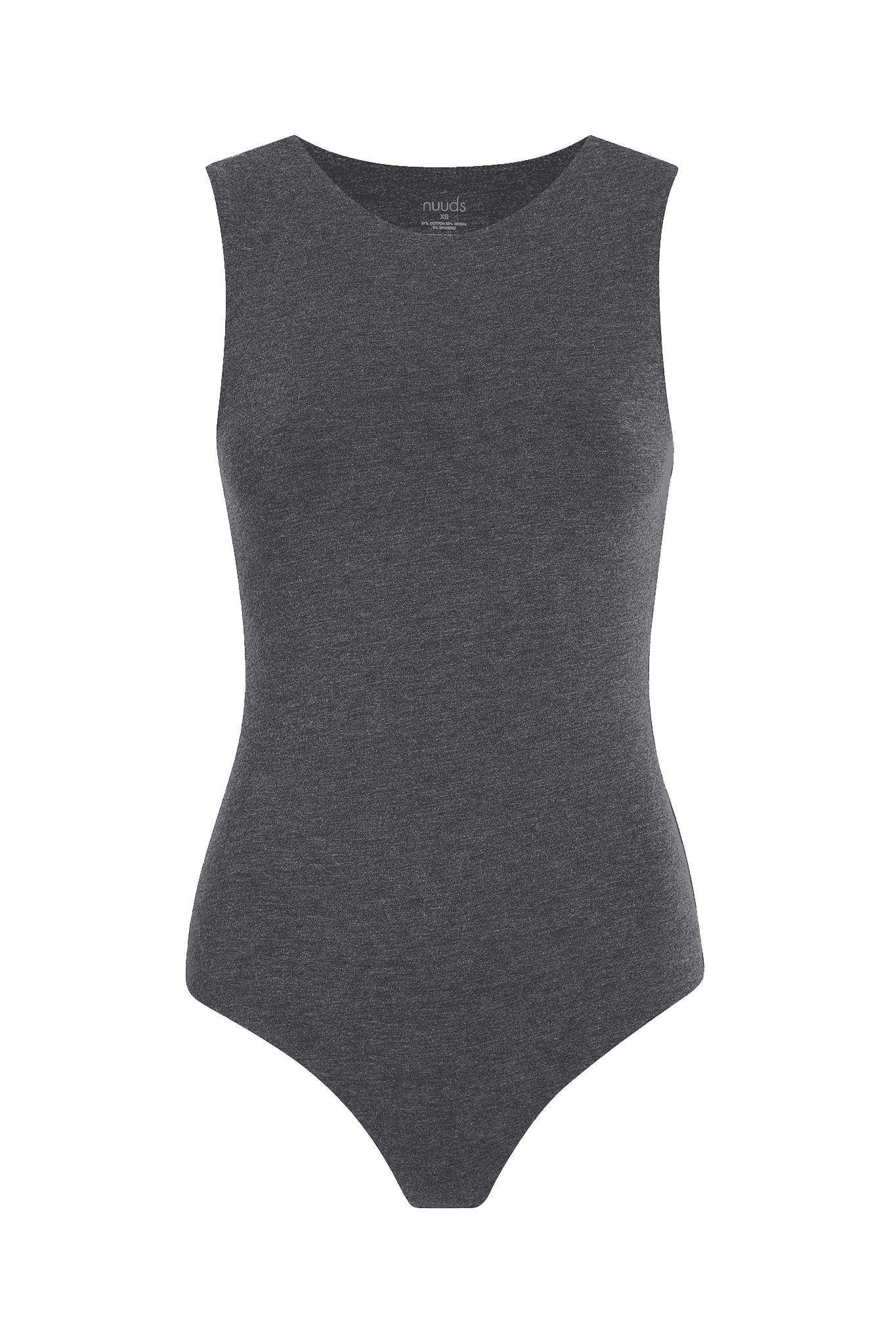 Cotton Stretch Classic Crewneck Tank Bodysuit | Heather Charcoal