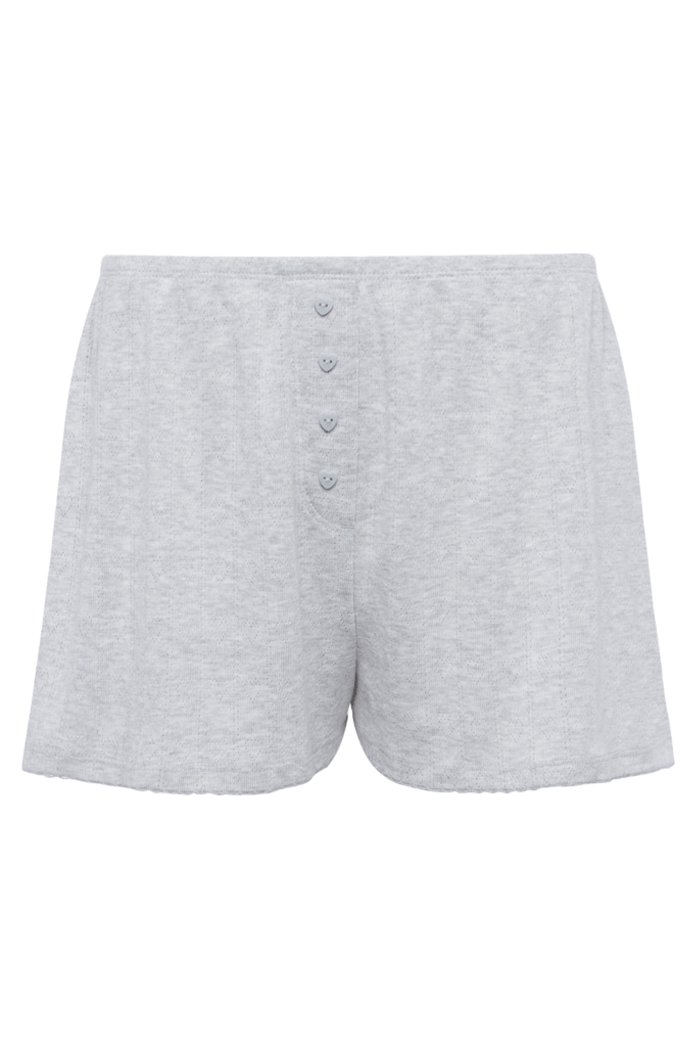 Heart Pointelle Pajama Cheeky Short | Heather Grey