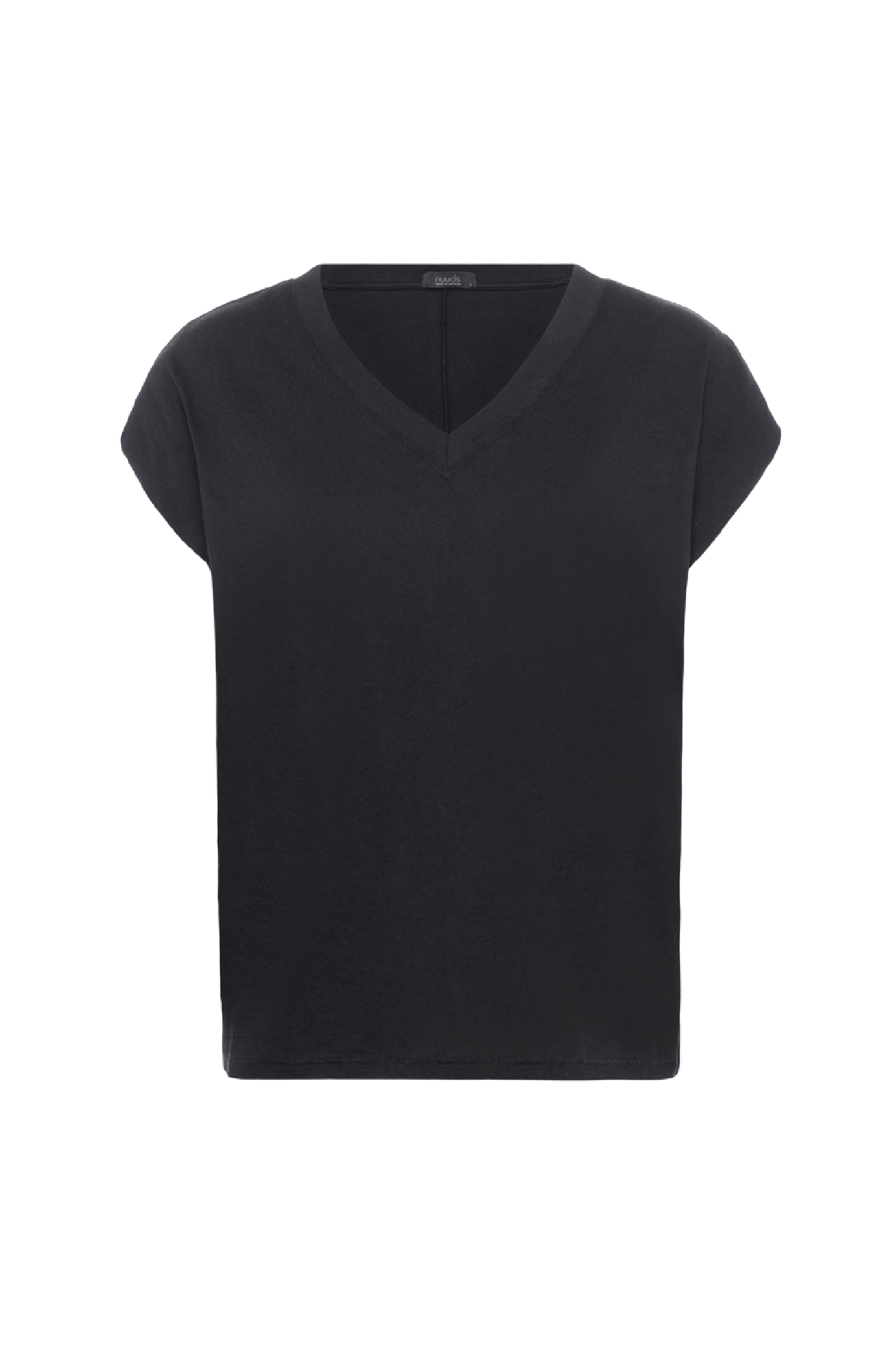 Soft Cotton V-Neck Muscle Tee | Black