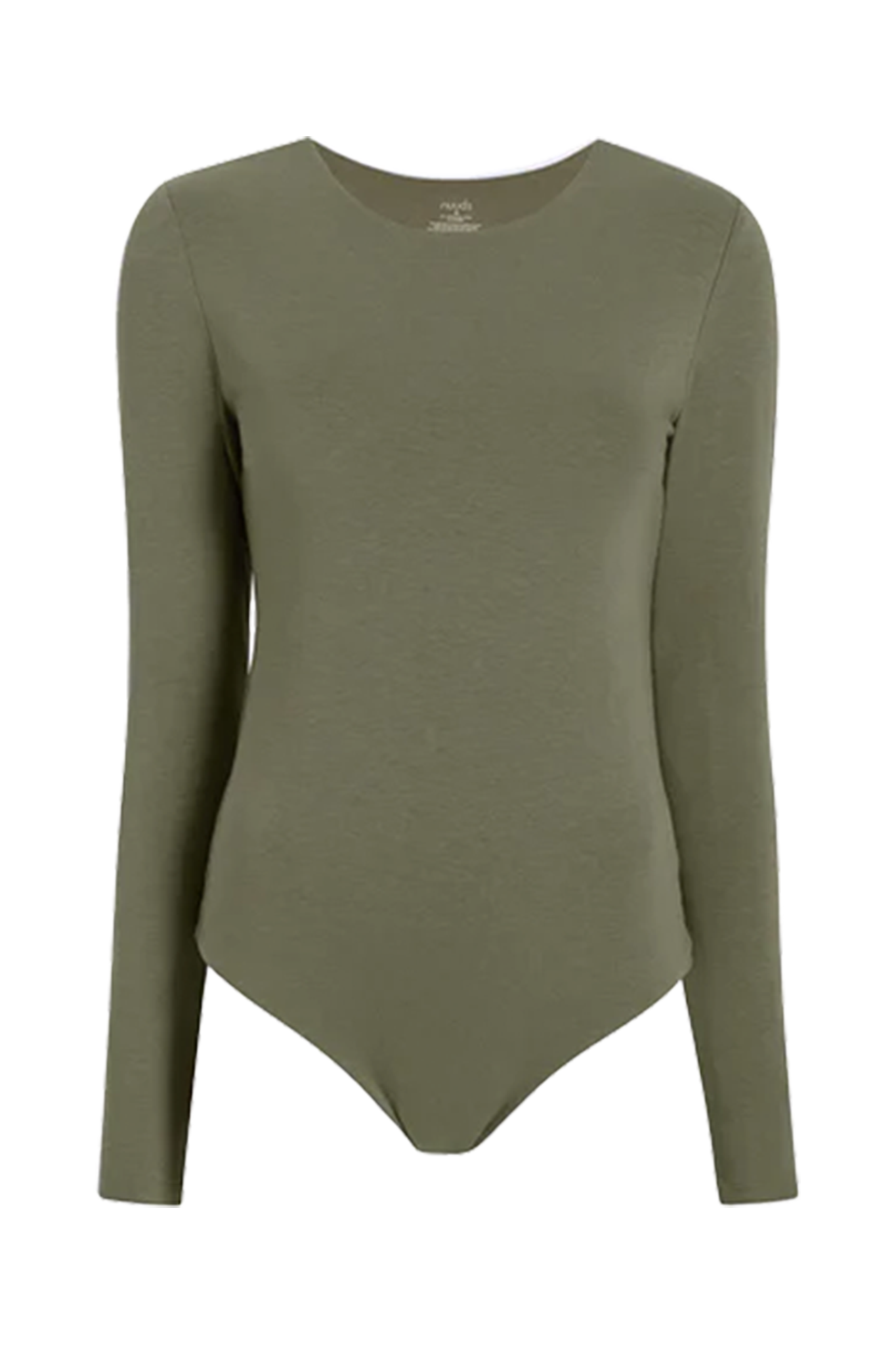 Cotton Stretch Long Sleeve Crewneck Bodysuit | Olive