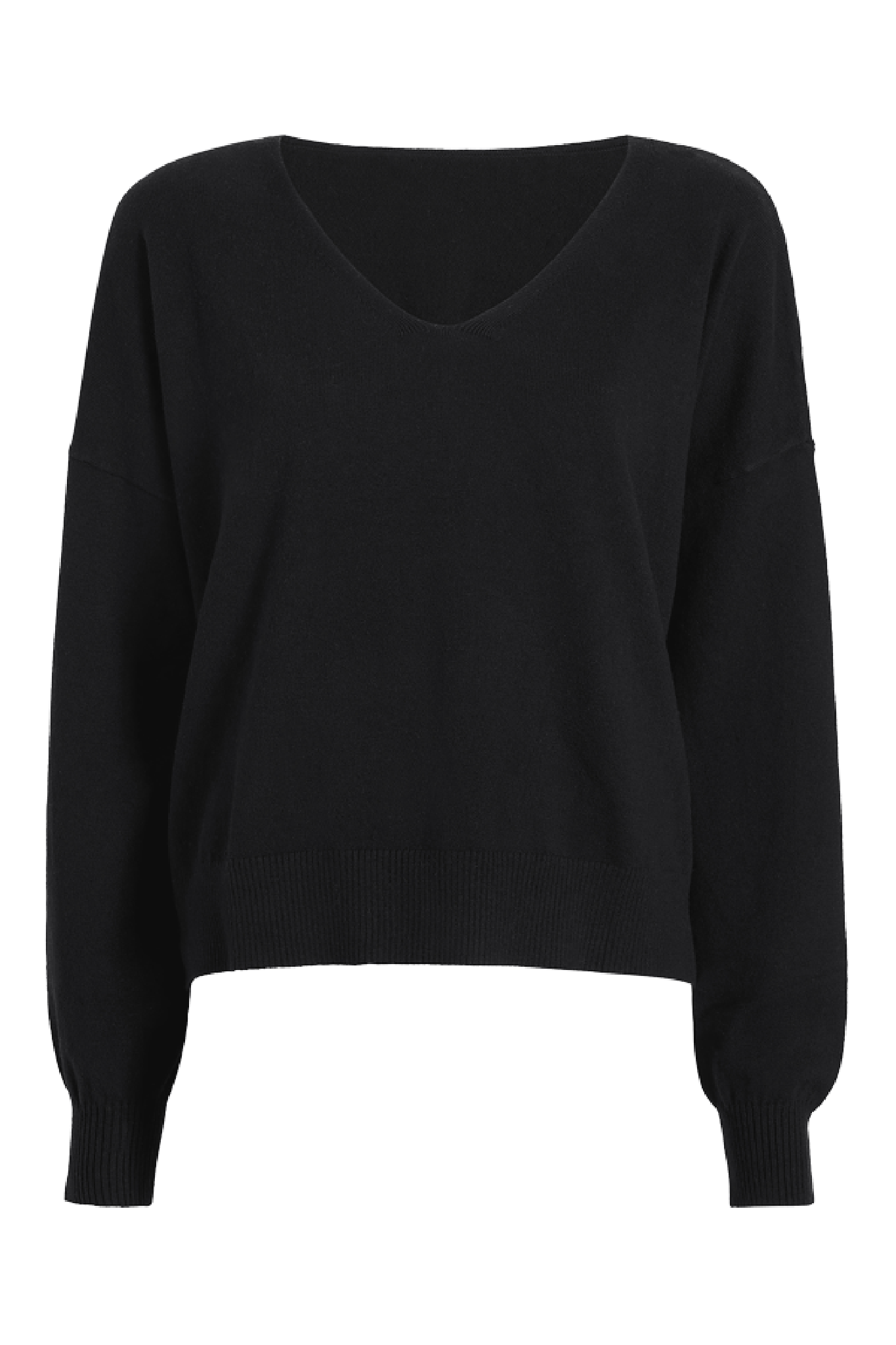 Luxe Knit V-Neck Sweater | Black
