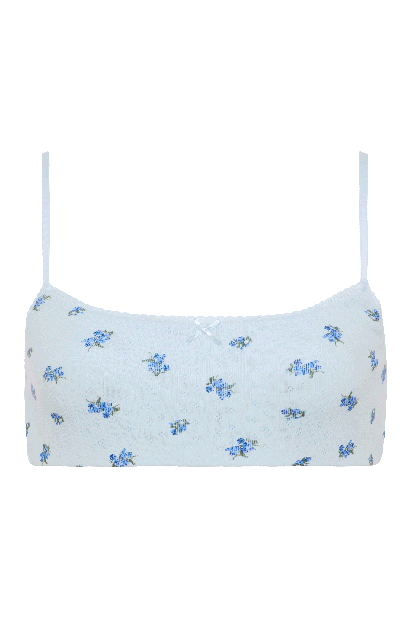 Pointelle Bralette | Ditsy Blue