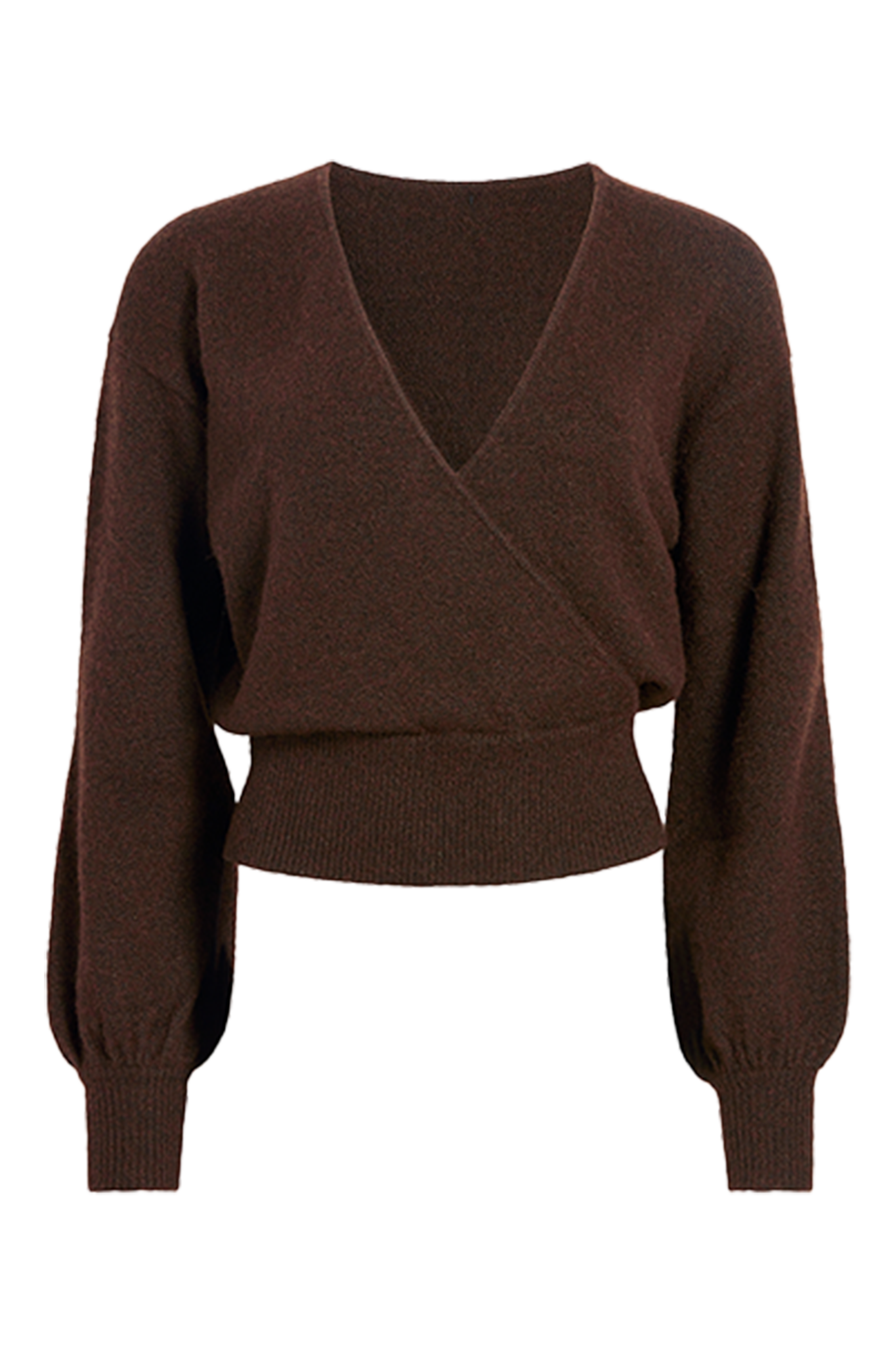 Cozy Knit Wrap Sweater | Coffee