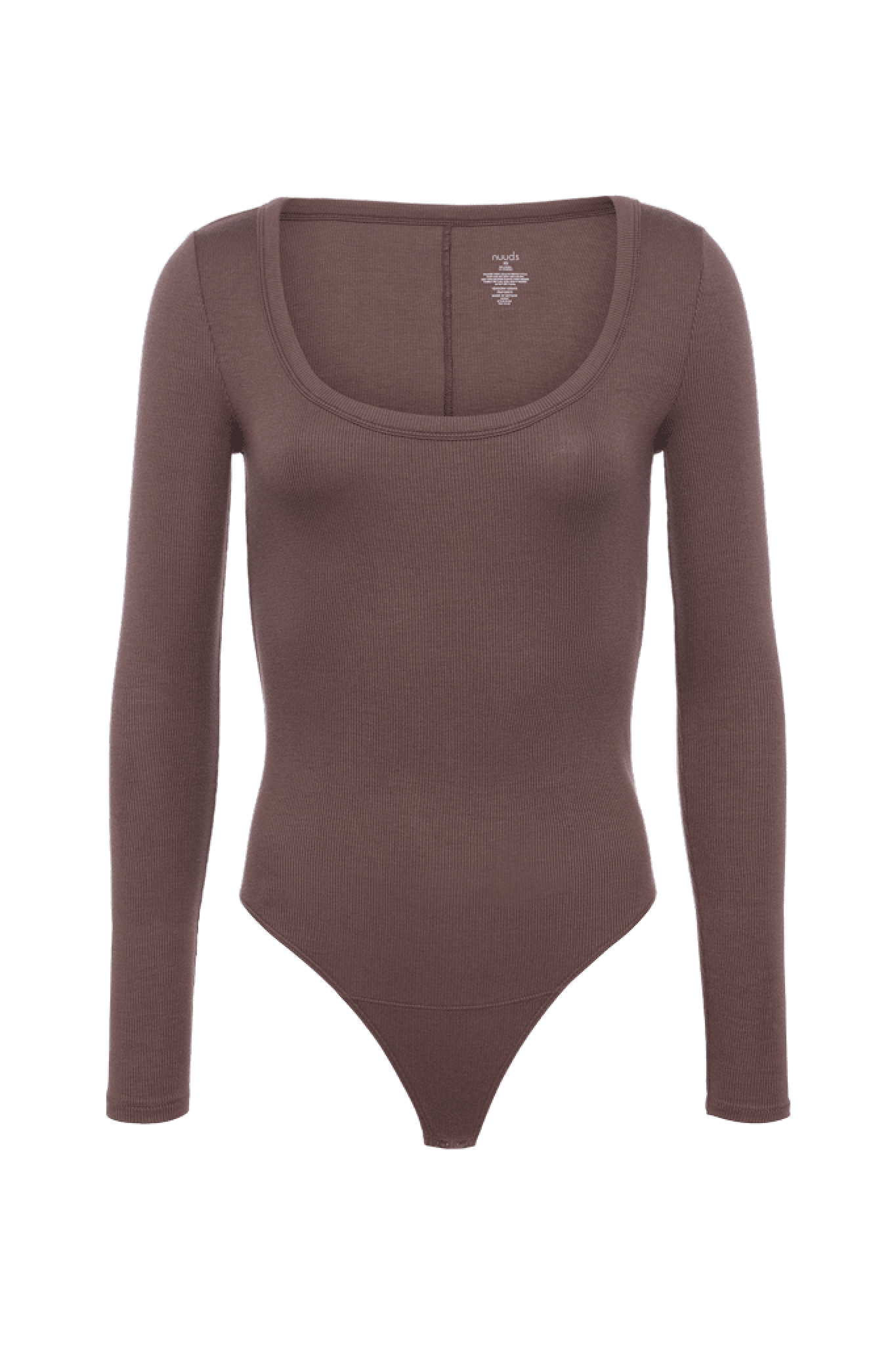 Slinky Rib Long Sleeve Bodysuit | Coffee
