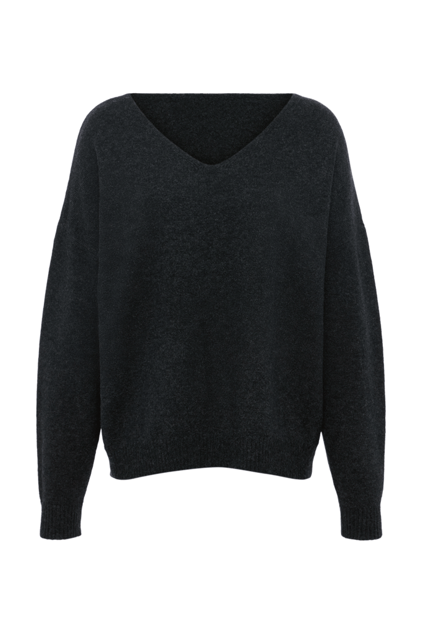 Cozy Knit V-Neck Sweater | Black
