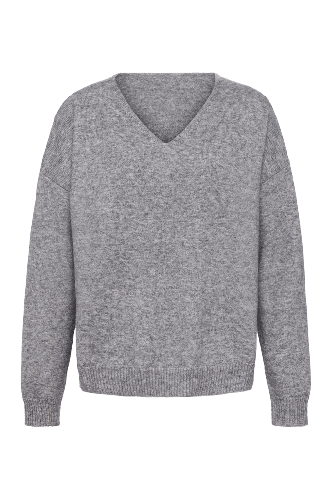 Cozy Knit V-Neck Sweater | Charcoal