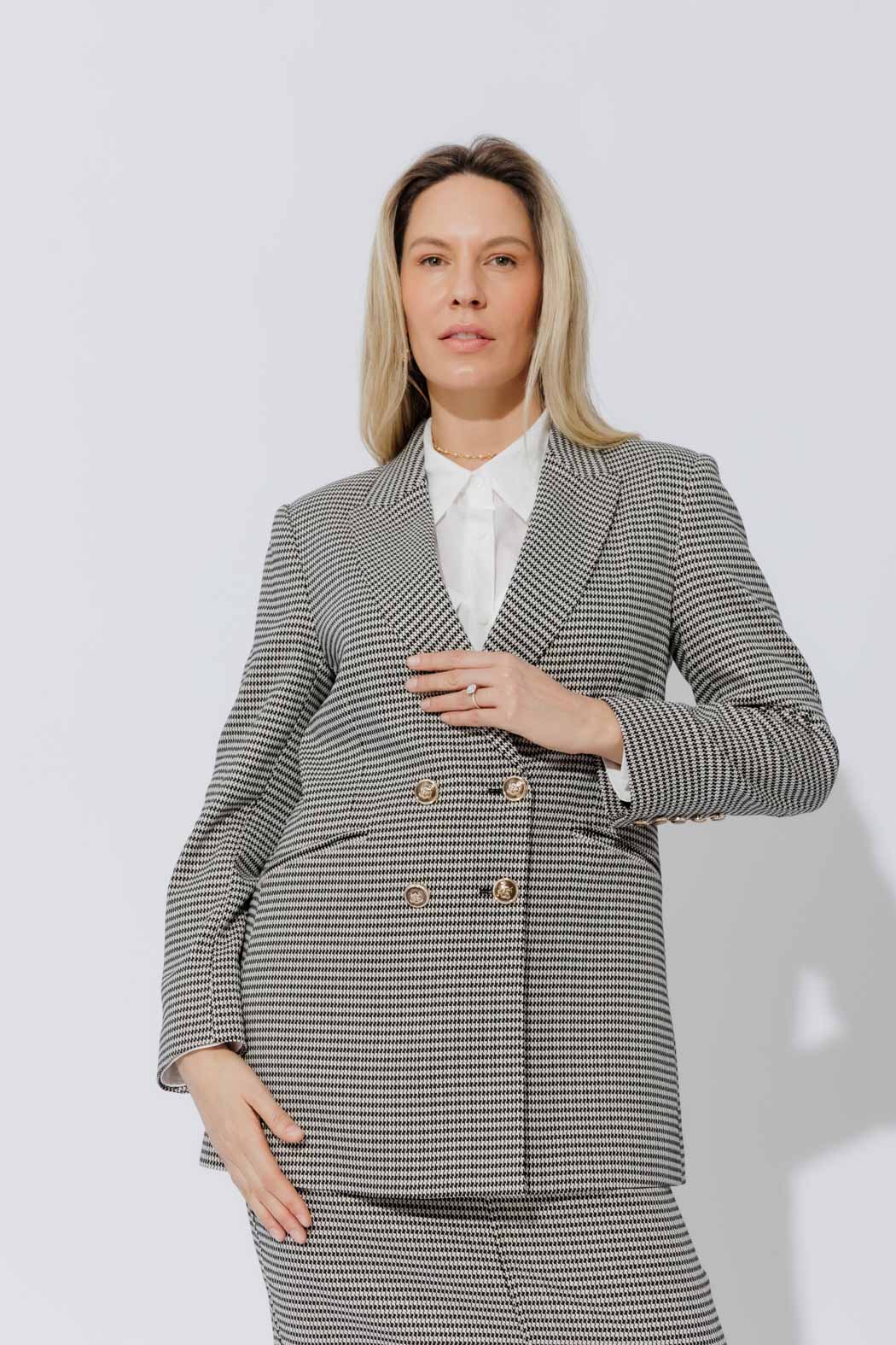 Black/White Lurex Bari Blazer