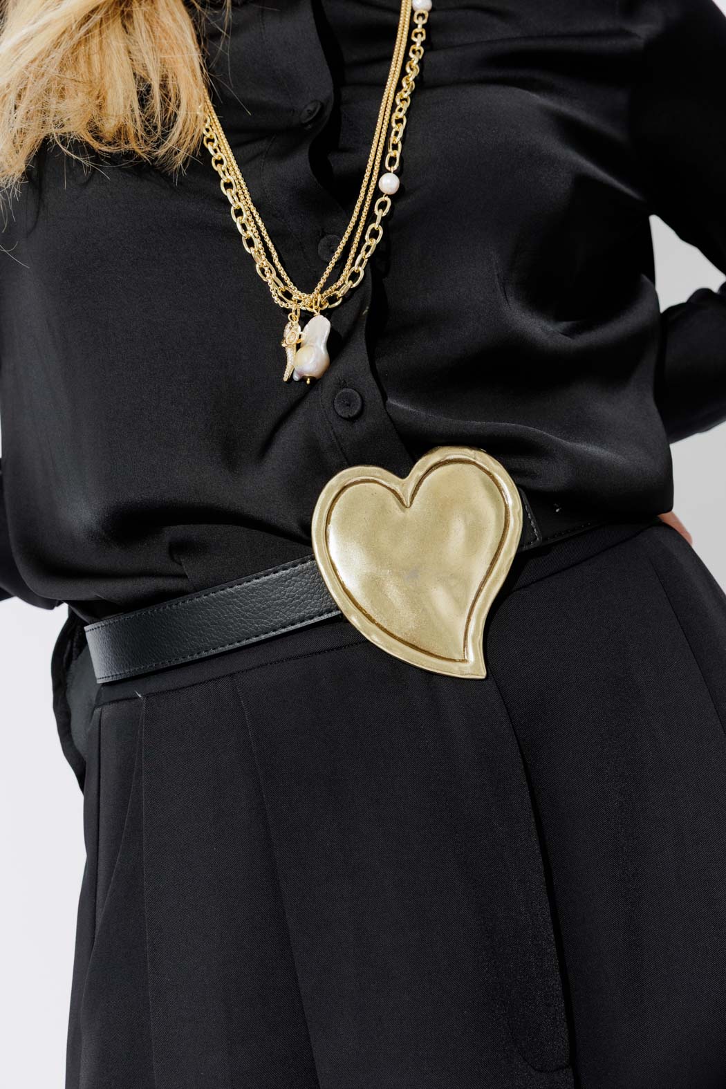 Black Heart Buckle Belt