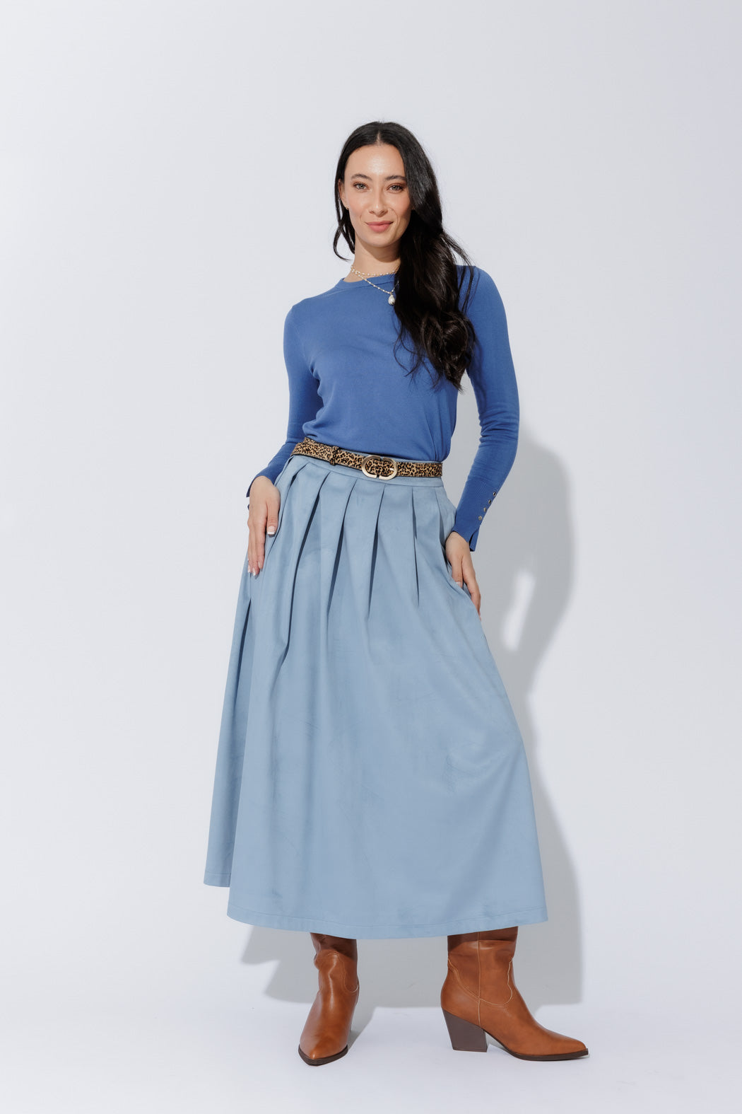 Blue Suede Skirt