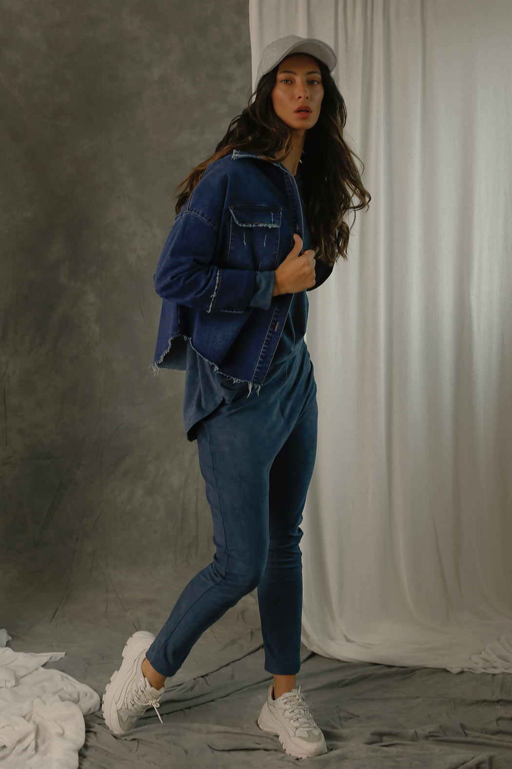 Blue Denim Slouch Pants - FINAL SALE