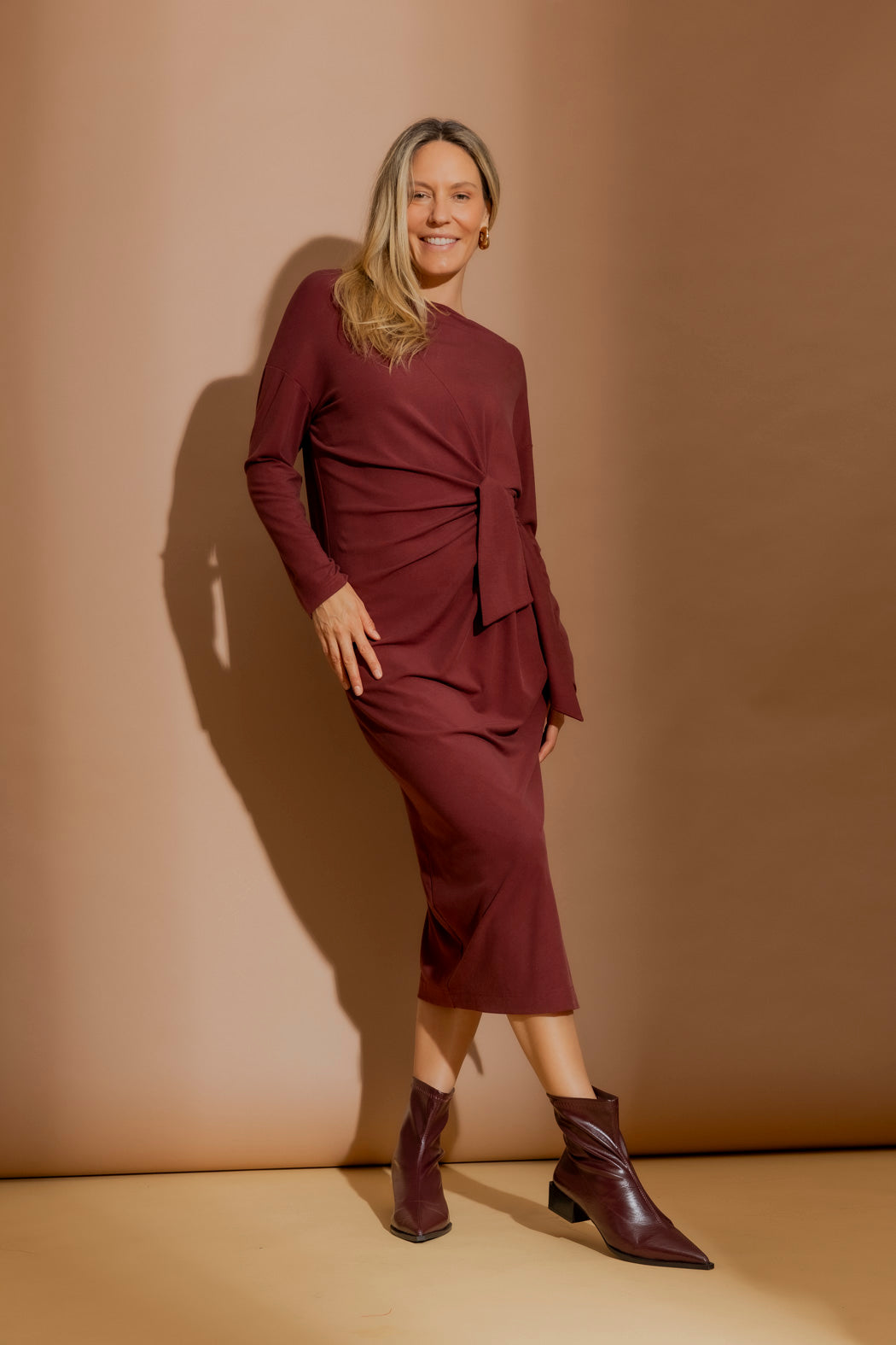 Burgundy Tencel Harlow Dress