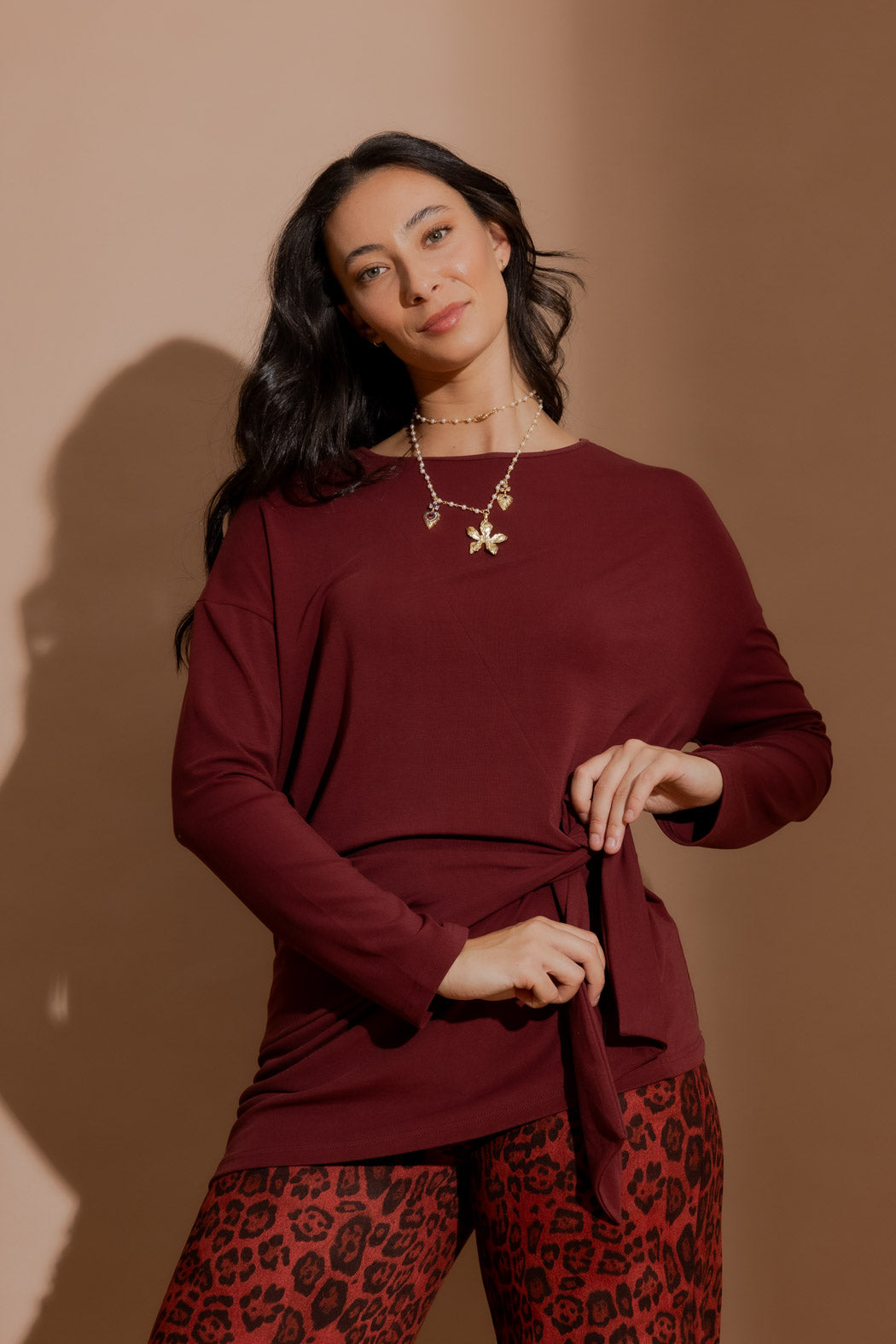 Burgundy Tencel Harlow Top