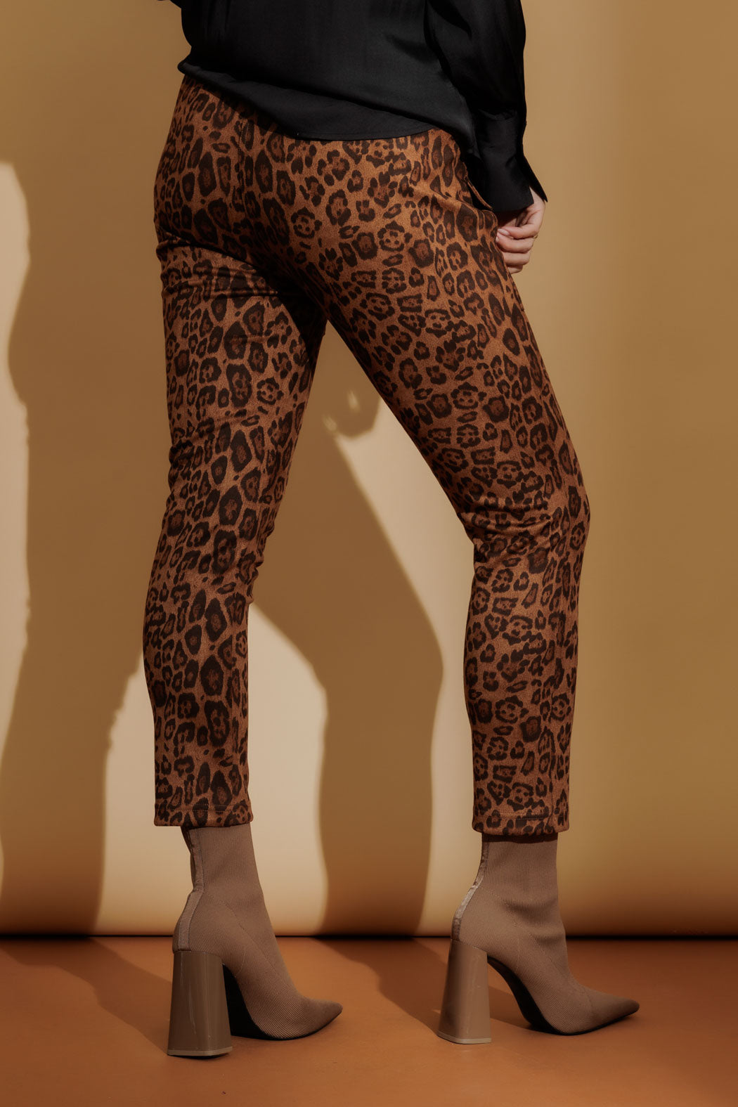 Brown Animal Pull On Cargo Pant