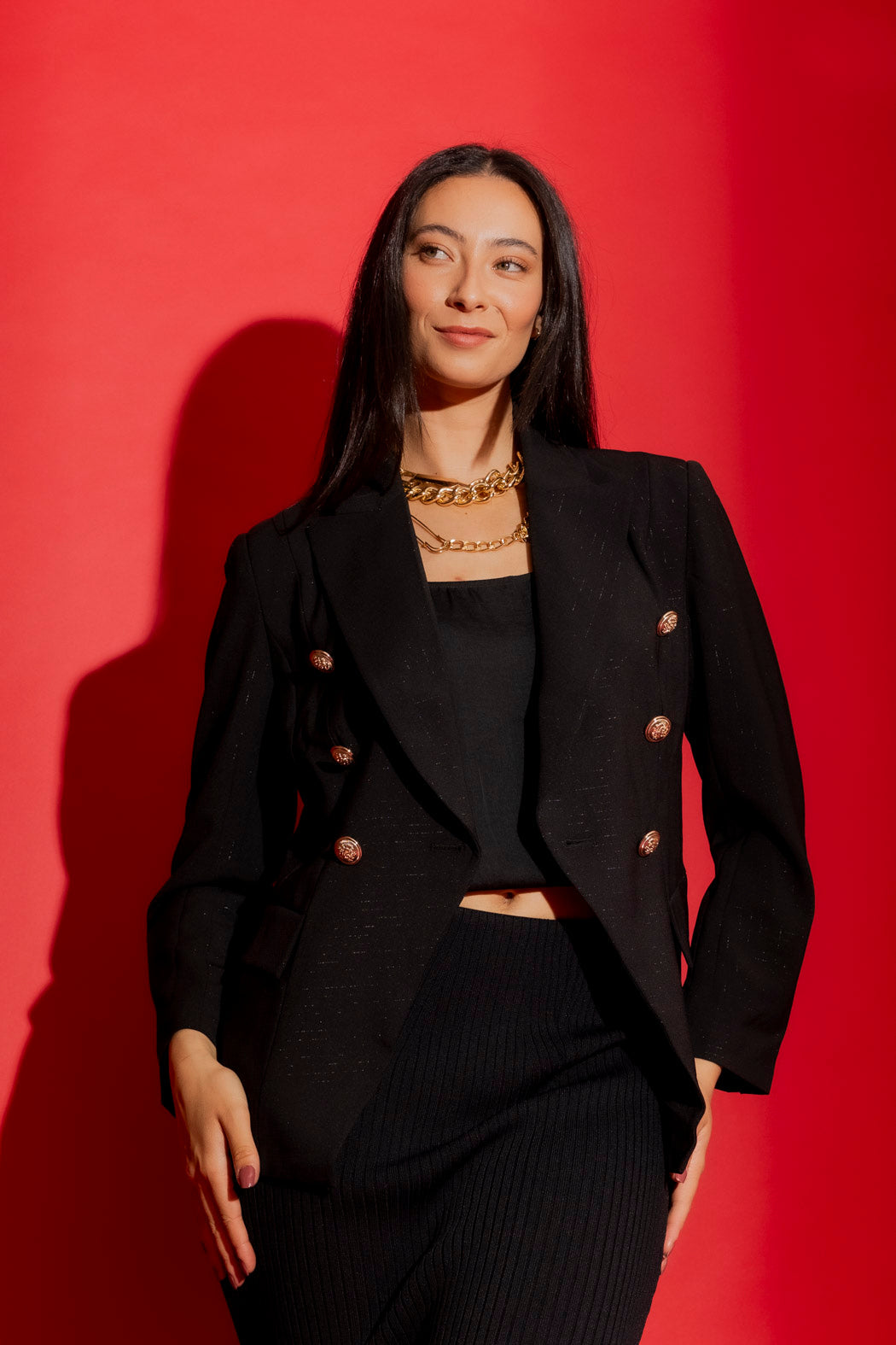 Black Shimmer Sisca Blazer