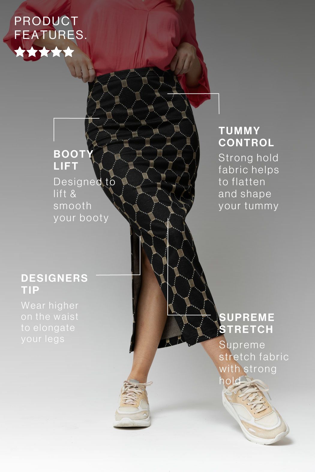 Black Diamond Ponte Miracle Skirt