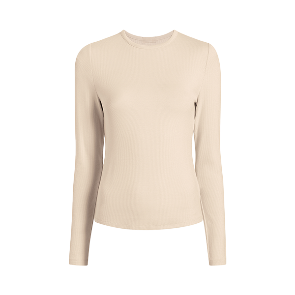 Slinky Rib Long Sleeve Shirt | Bone